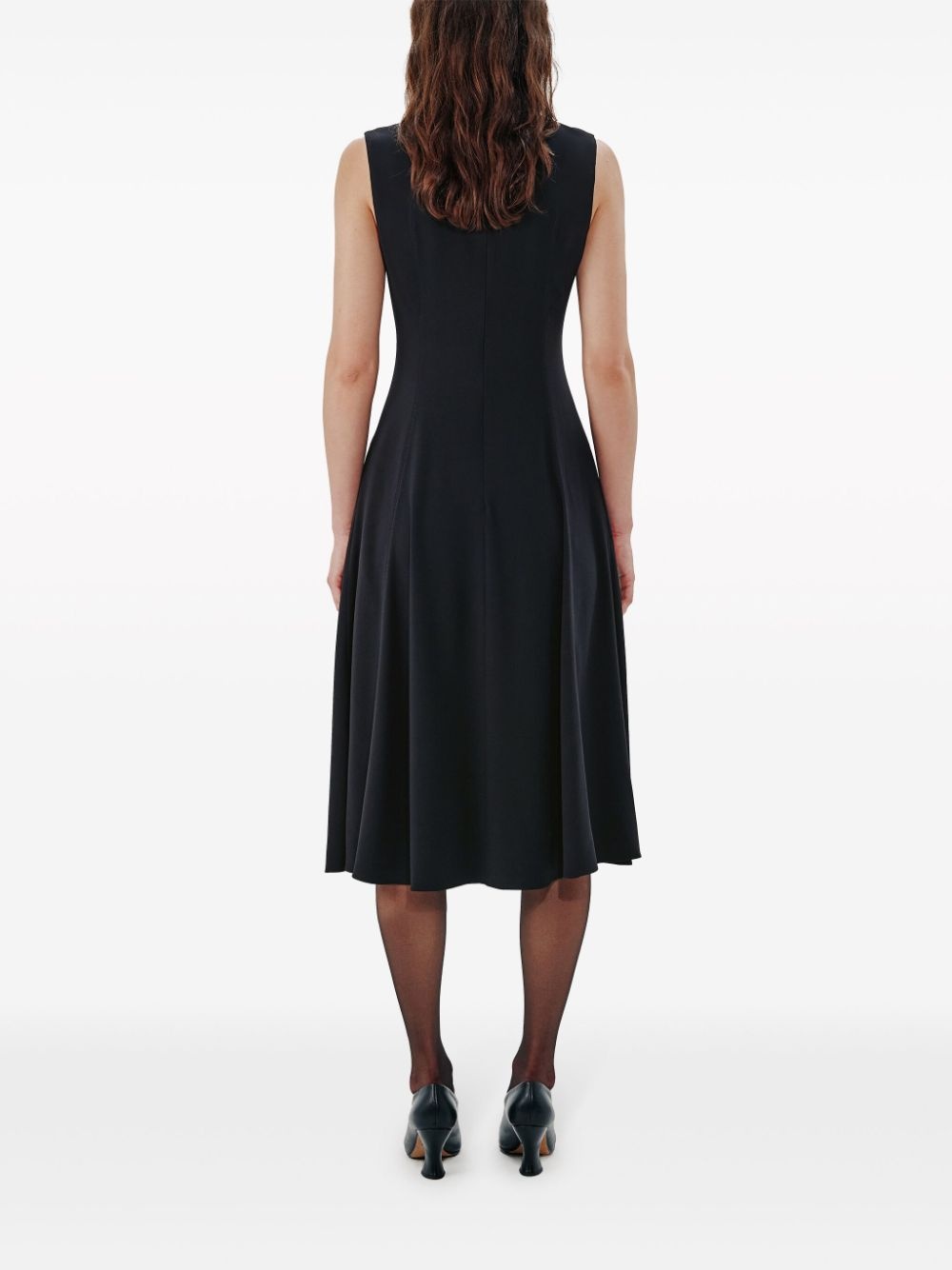 roll-neck flared midi dress - 4