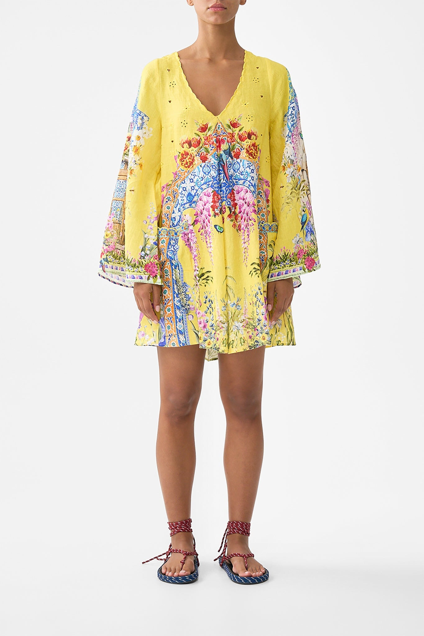 POCKET DRESS WITH LOW BACK & WIDE SLEEVES - 2