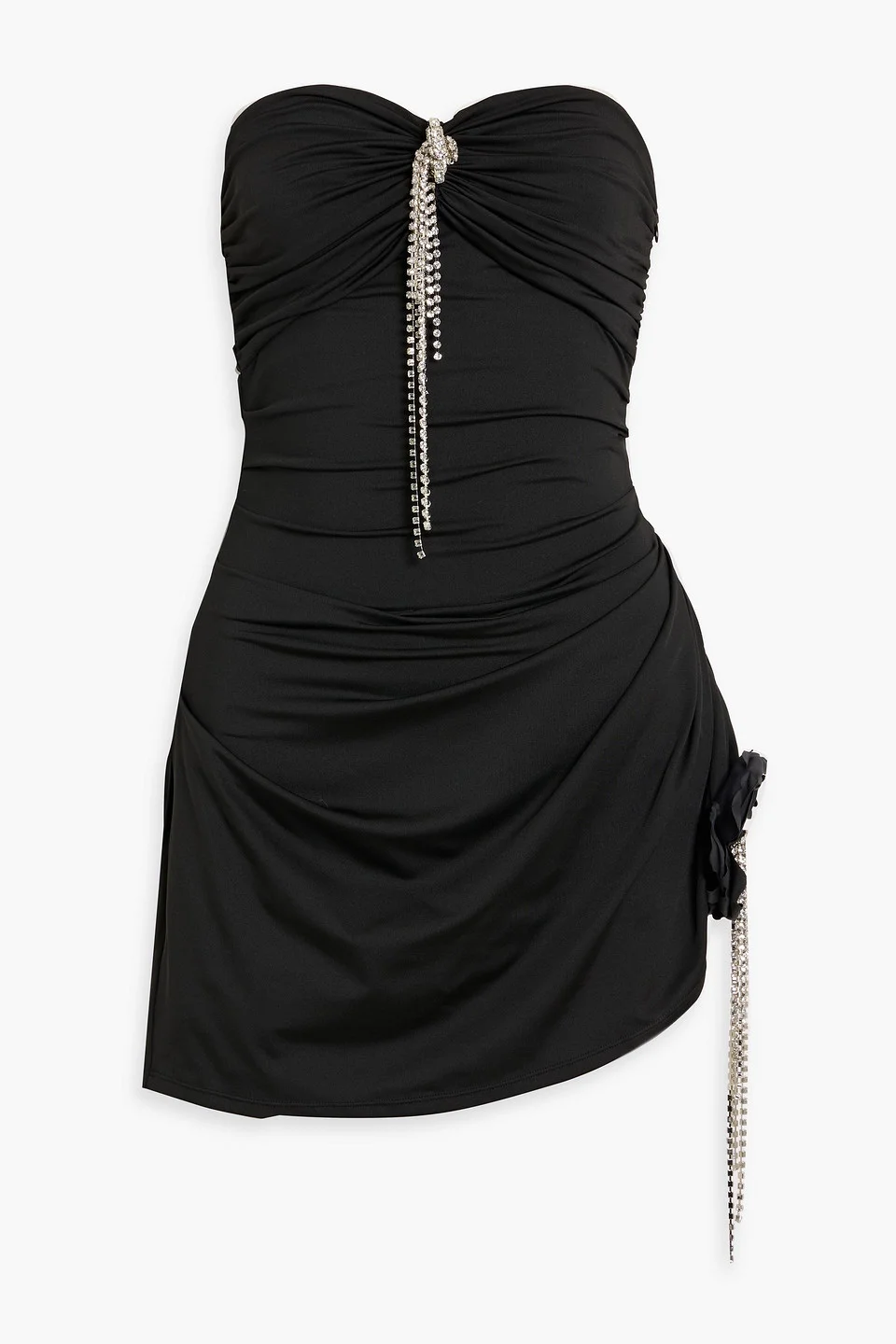 Strapless crystal-embellished stretch-jersey mini dress - 1