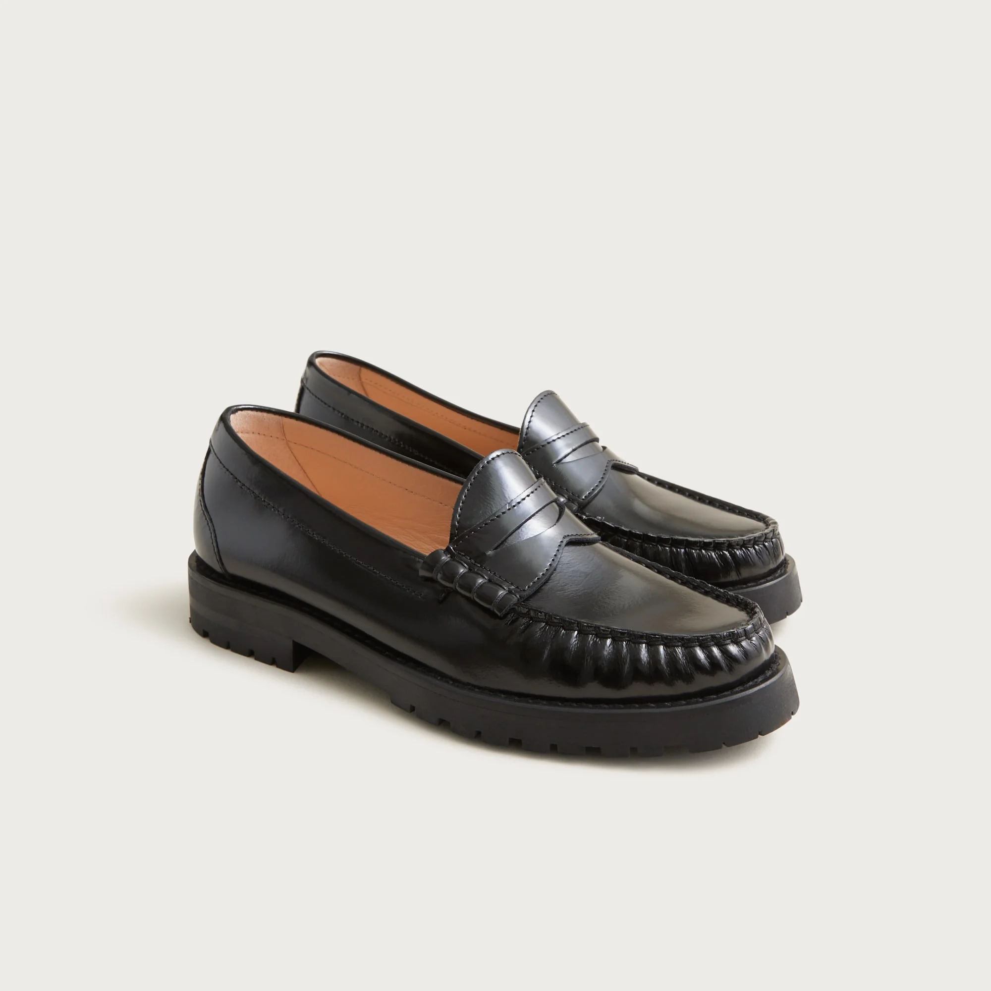 New Winona lug-sole penny loafers in Italian spazzolato leather - 1