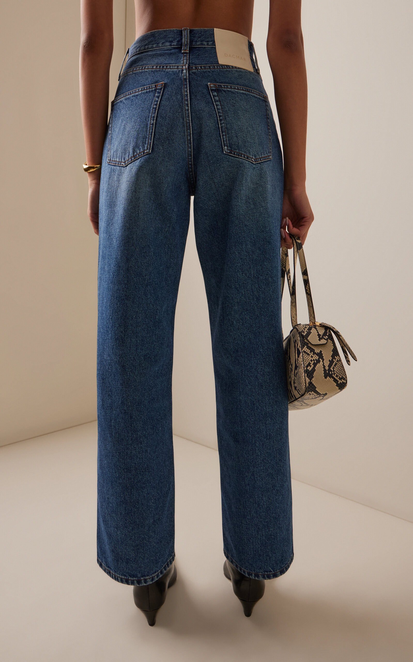 High-Rise Wide-Leg Jeans blue - 4