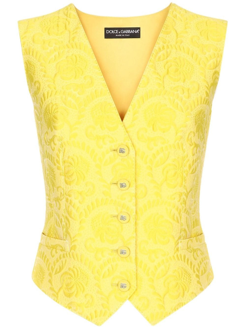 jacquard cotton-blend waistcoat 1