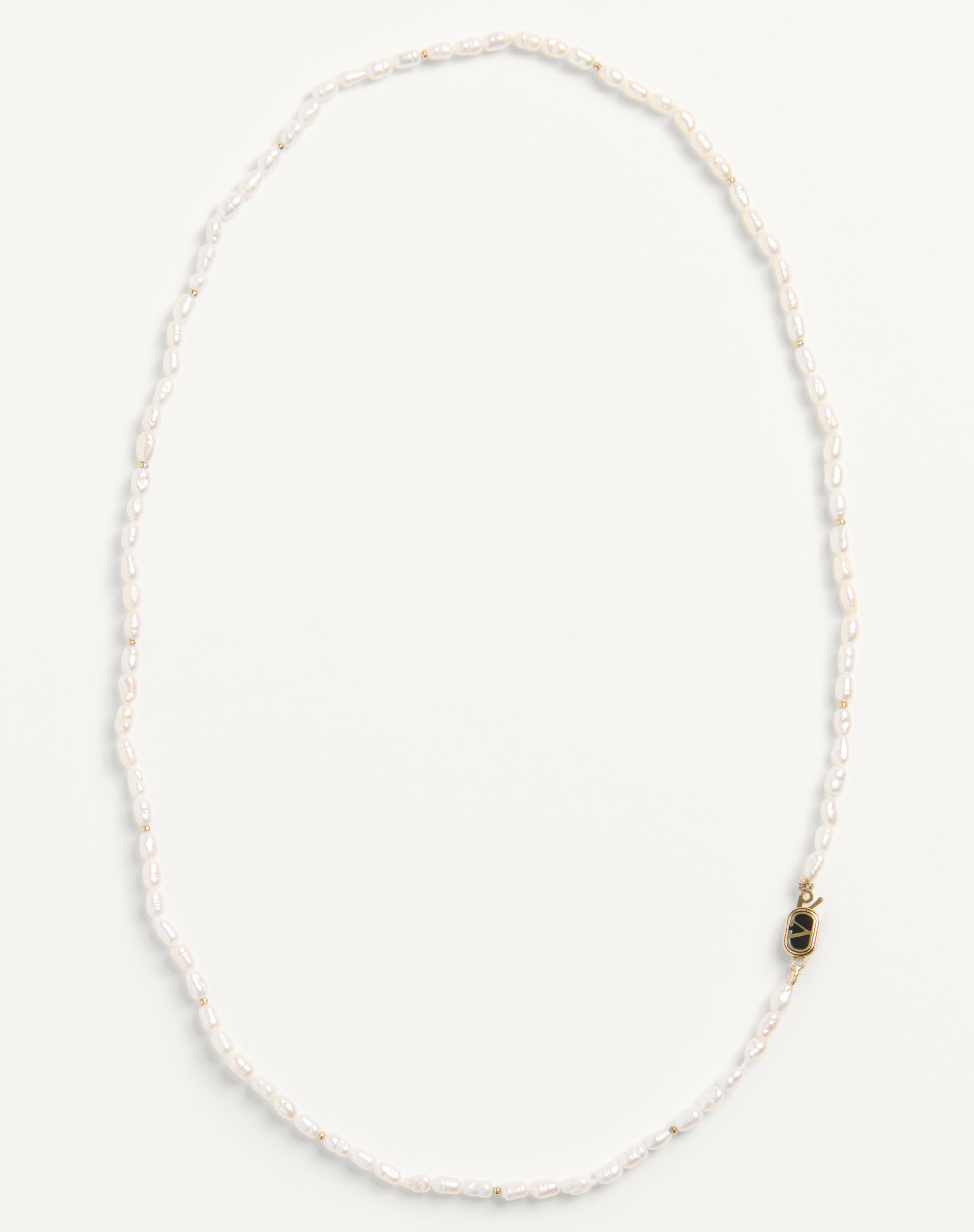 OVAL NECKLACE IN METAL, PEARLS AND ENAMEL - 1