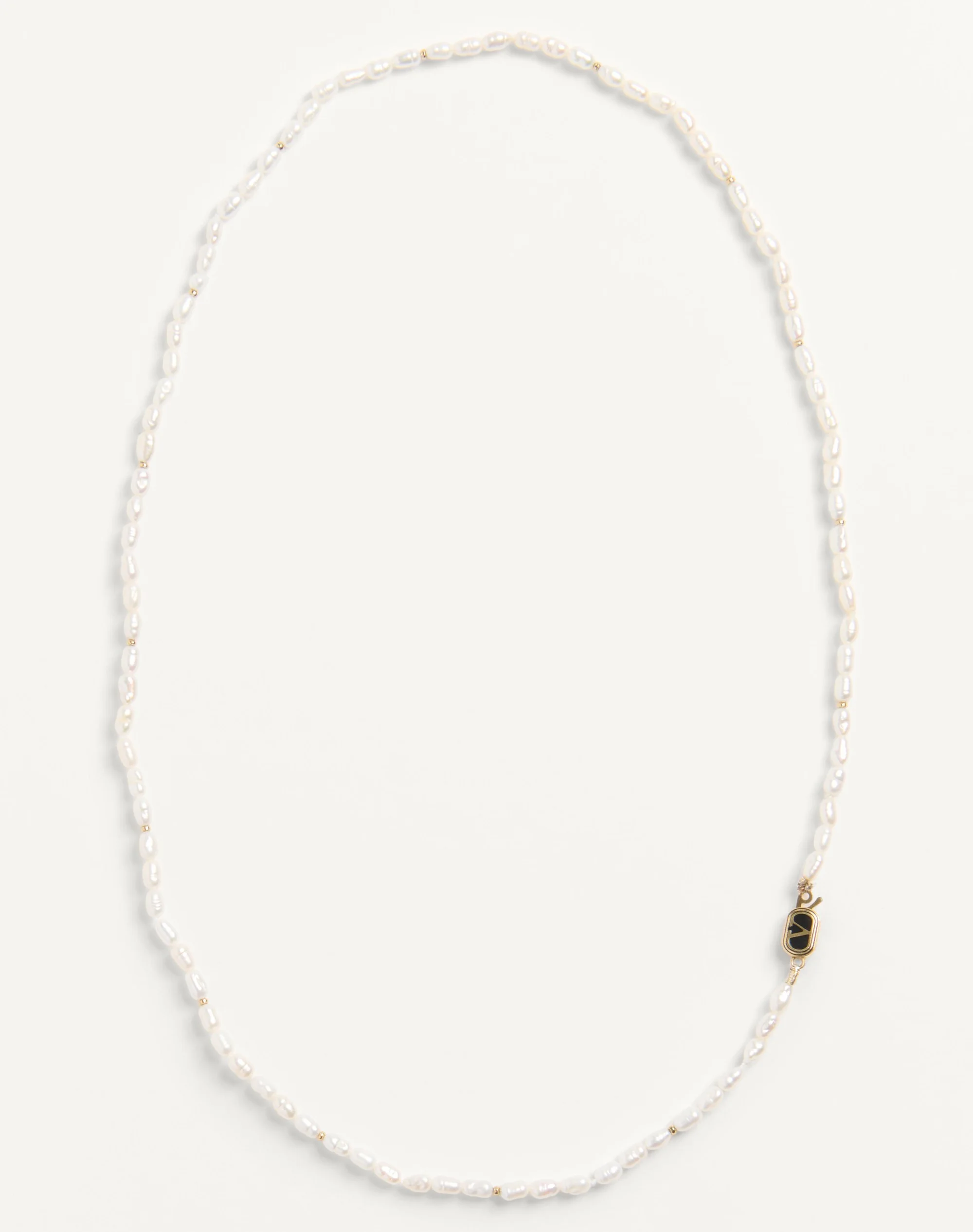 OVAL NECKLACE IN METAL, PEARLS AND ENAMEL - 1