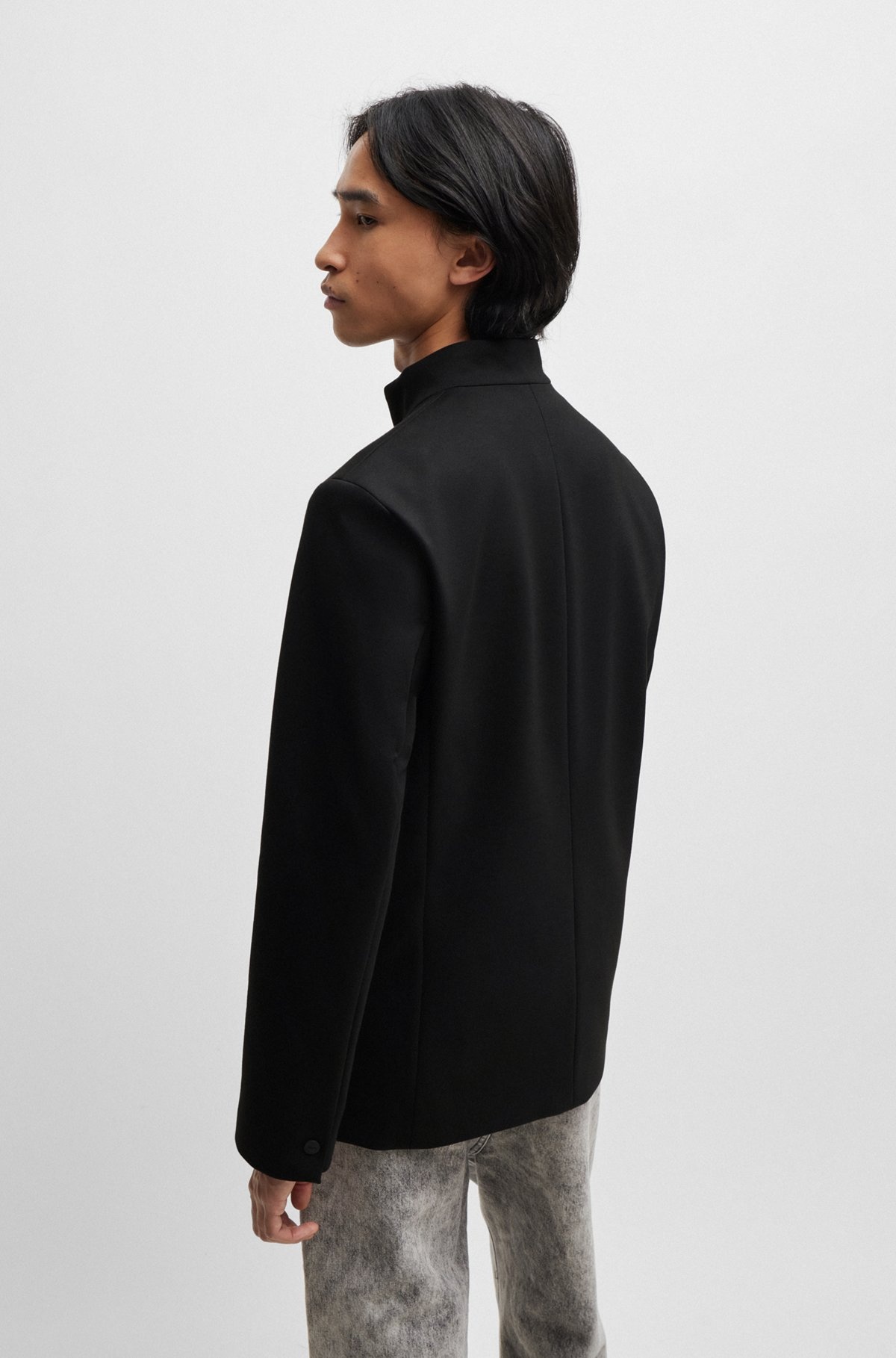 EXTRA-SLIM-FIT ZIP-UP JACKET IN STRETCH JERSEY - 4