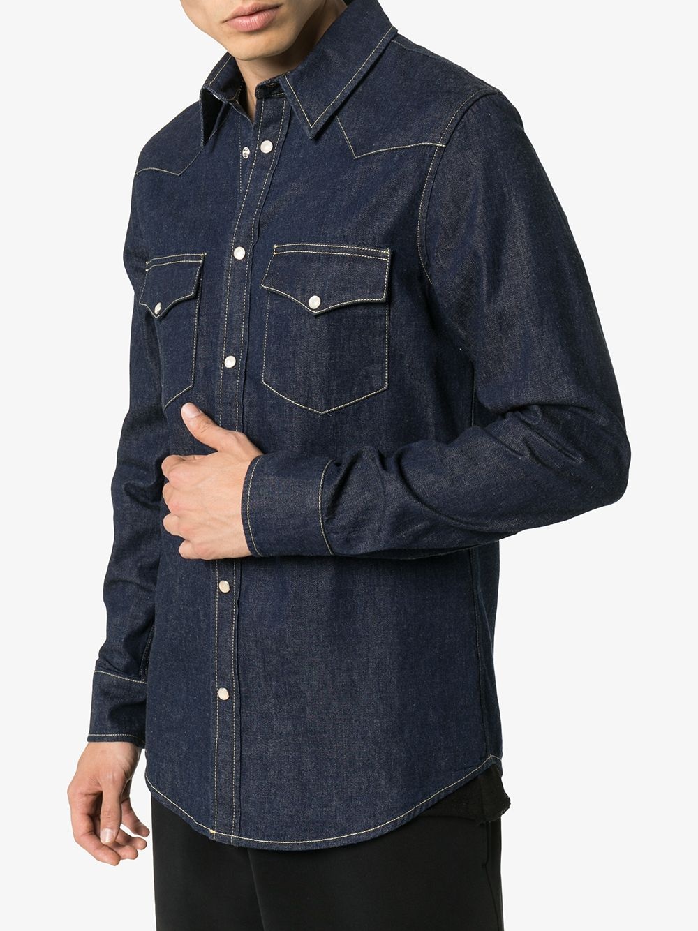 embroidered denim shirt - 3