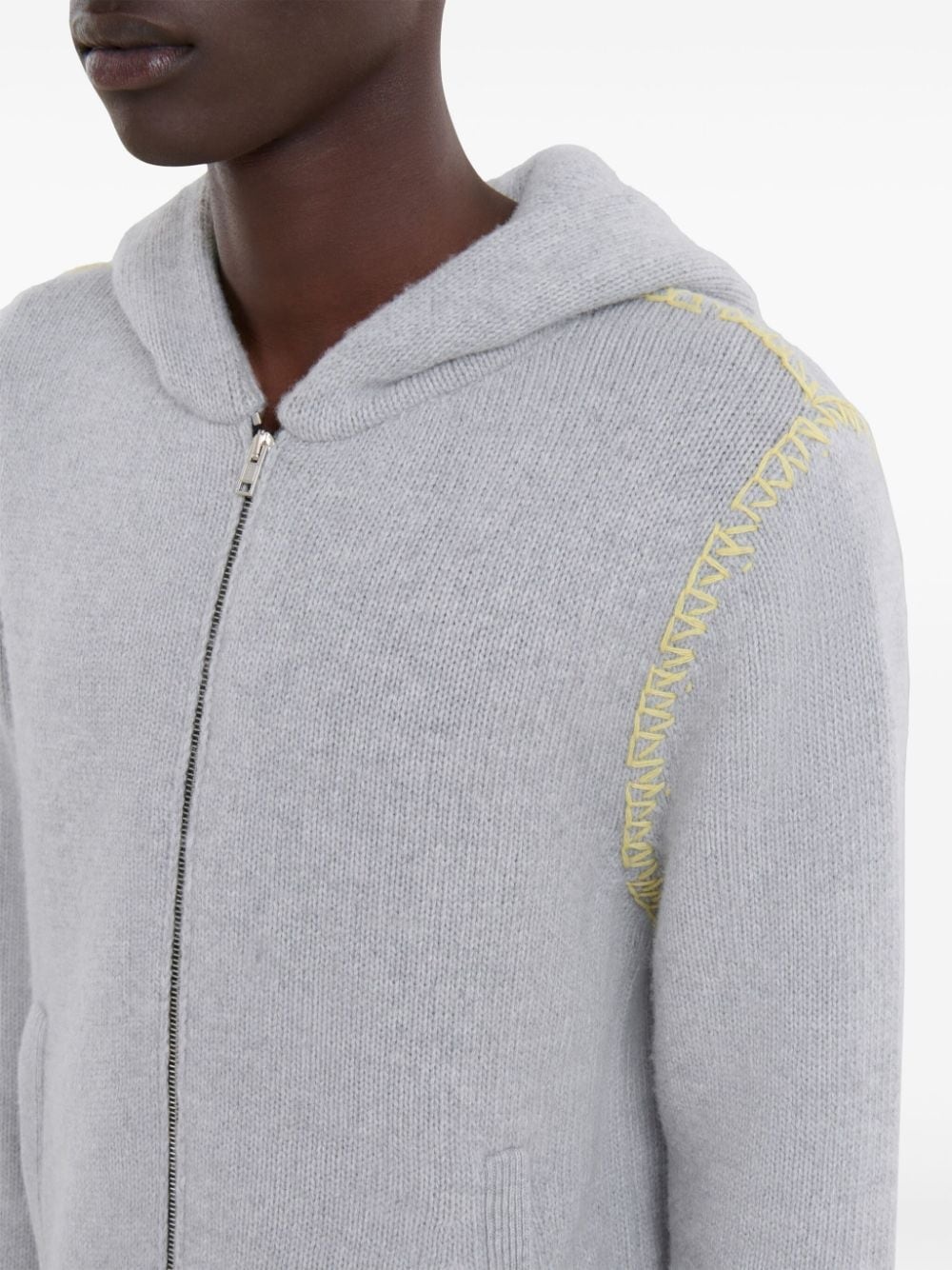 logo-embroidered cardigan - 5