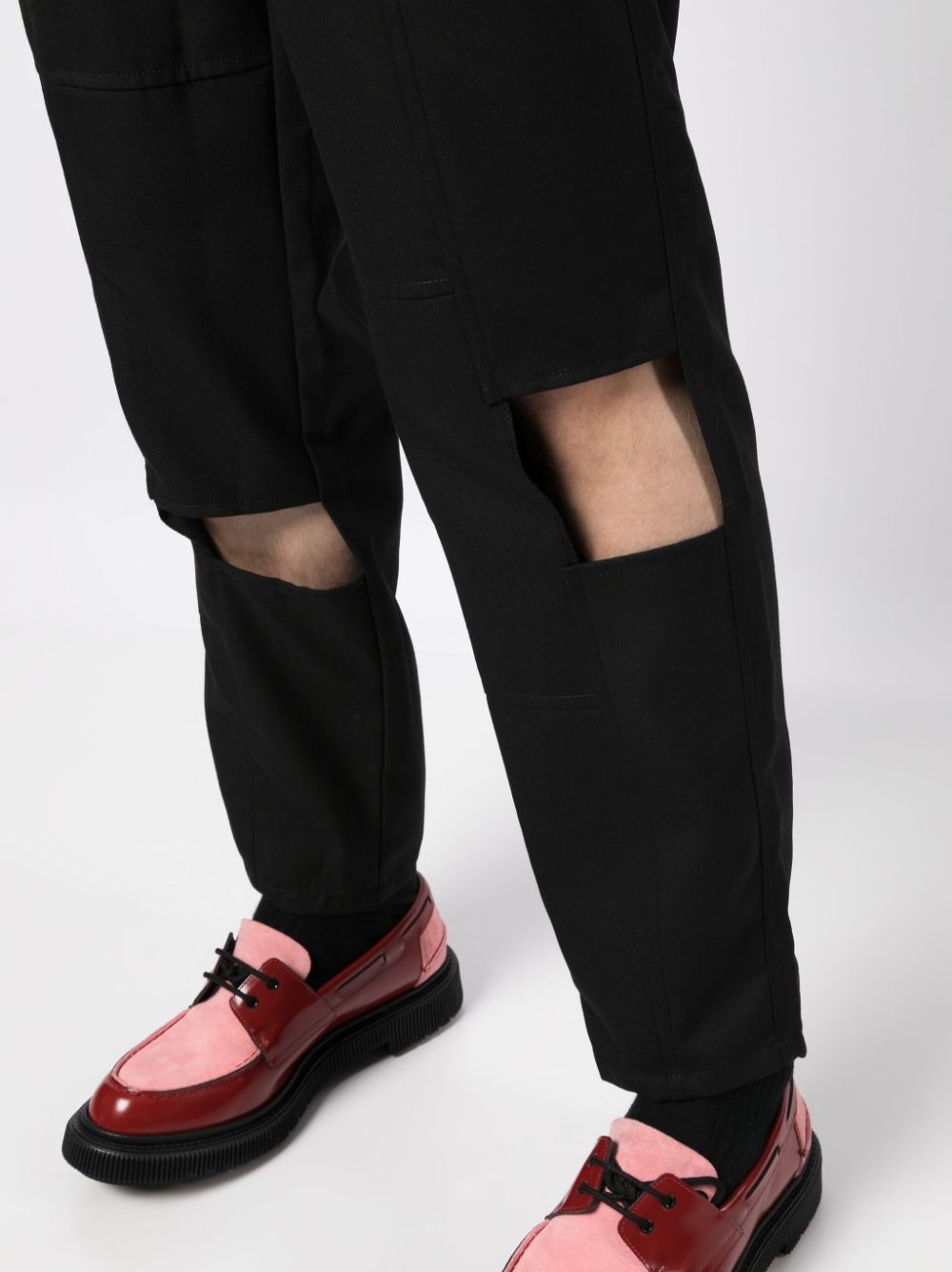 panelled cut-out cropped trousers - 5
