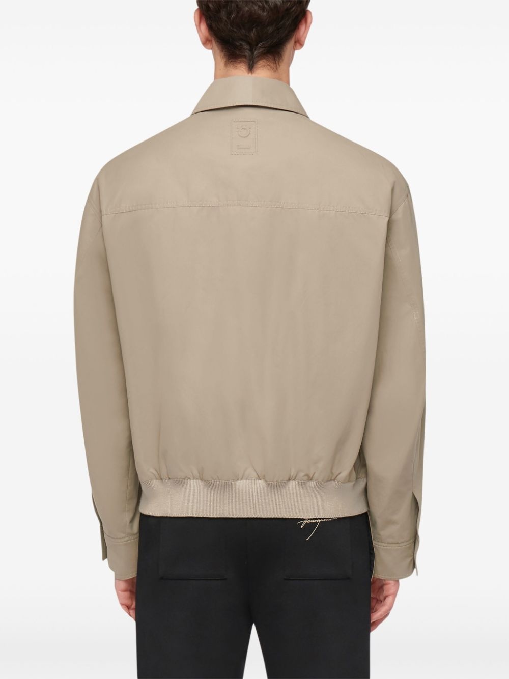 logo-engraved cotton jacket - 4