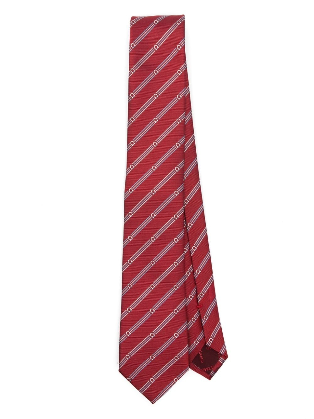 Gancini-print silk tie - 1