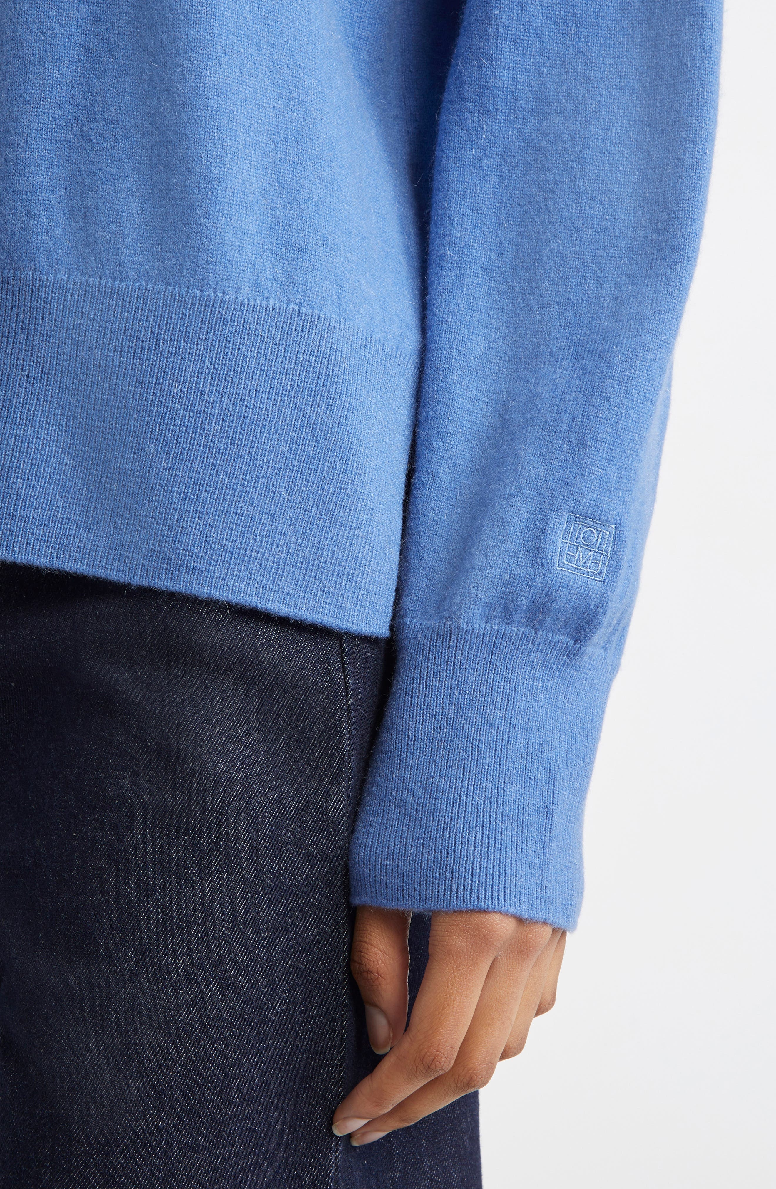 TOTEME Cashmere Crewneck Sweater in Azure at Nordstrom - 4
