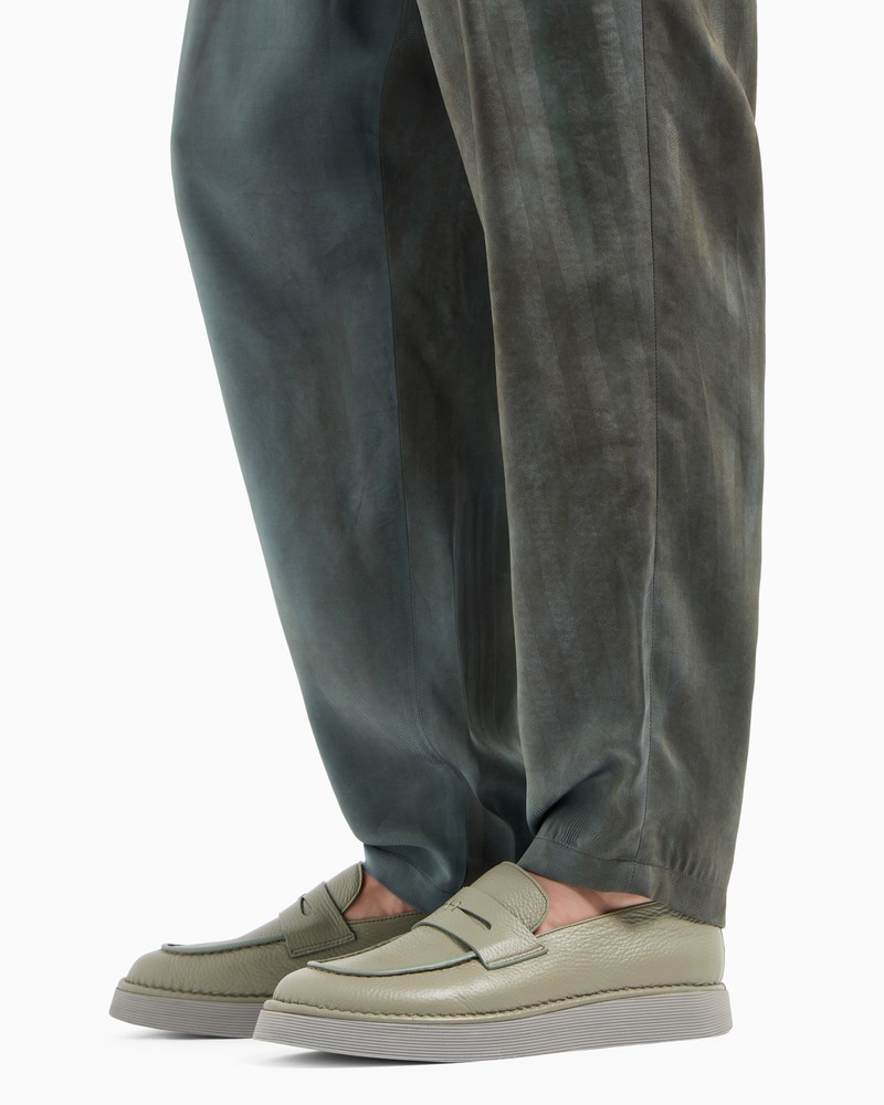 VISCOSE CANVAS FLAT-FRONT TROUSERS 6