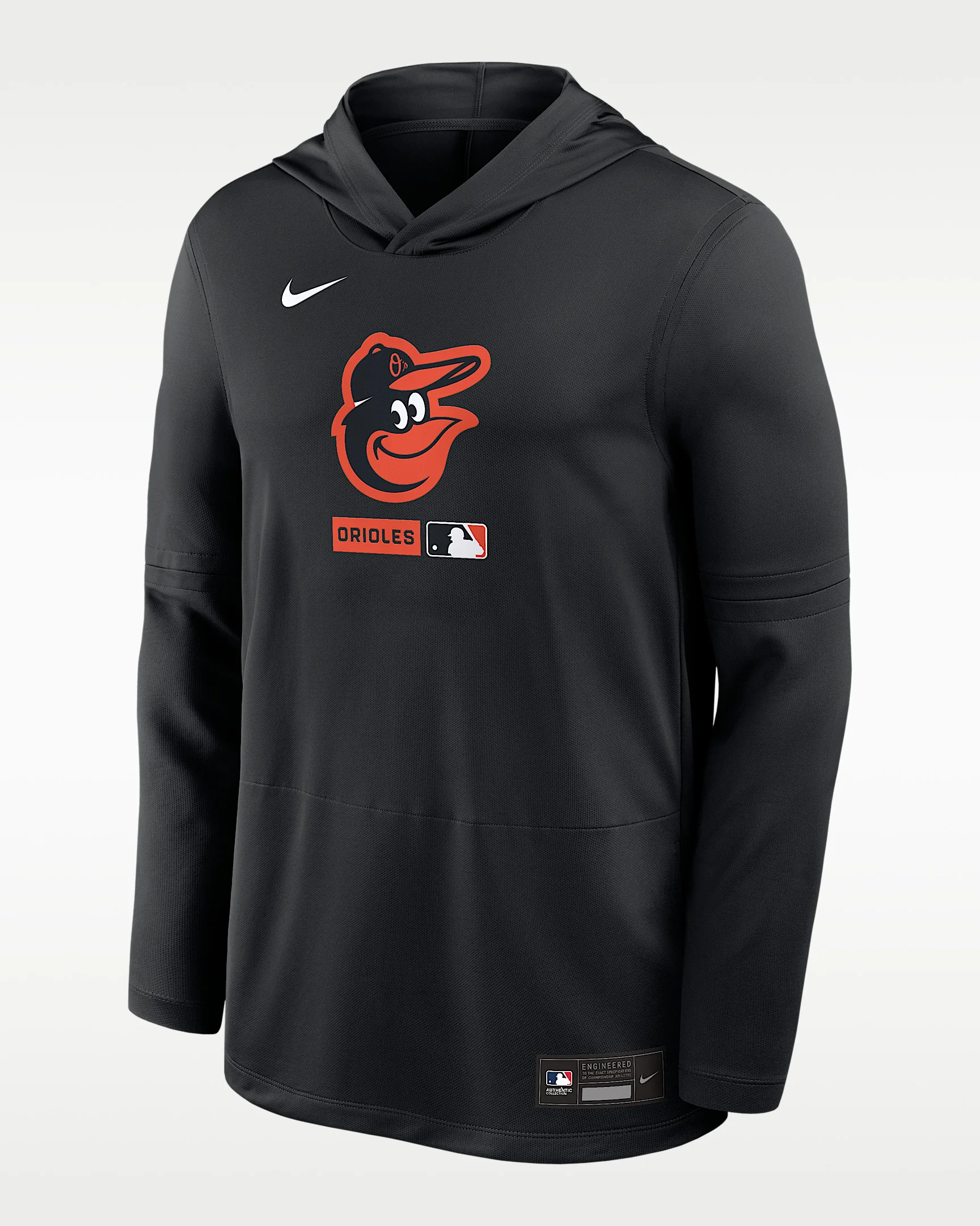 Baltimore Orioles Authentic Collection Men's Nike Dri-FIT MLB Long-Sleeve Hooded Top - 1
