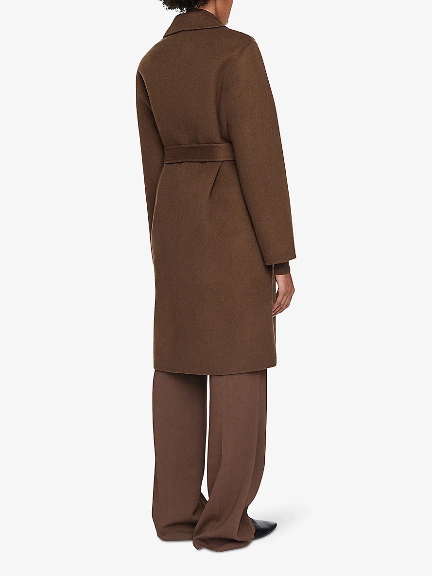 Cenda double-face long wool and cashmere-blend coat - 4