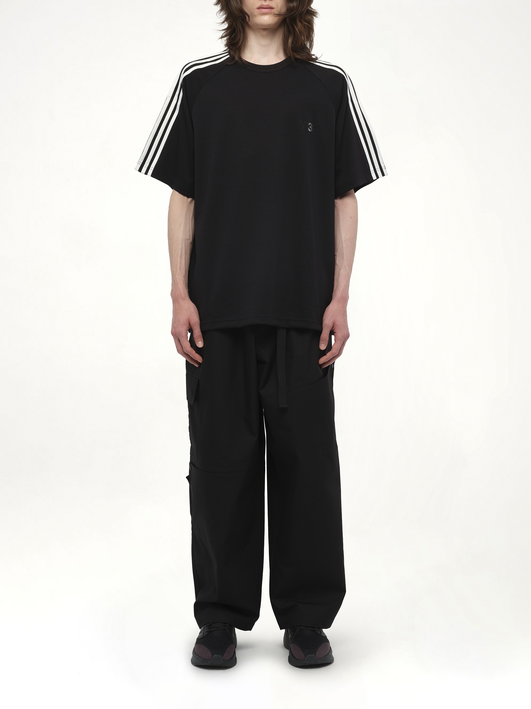 Short Sleeve T-Shirt 3-Stripes in Black - 7