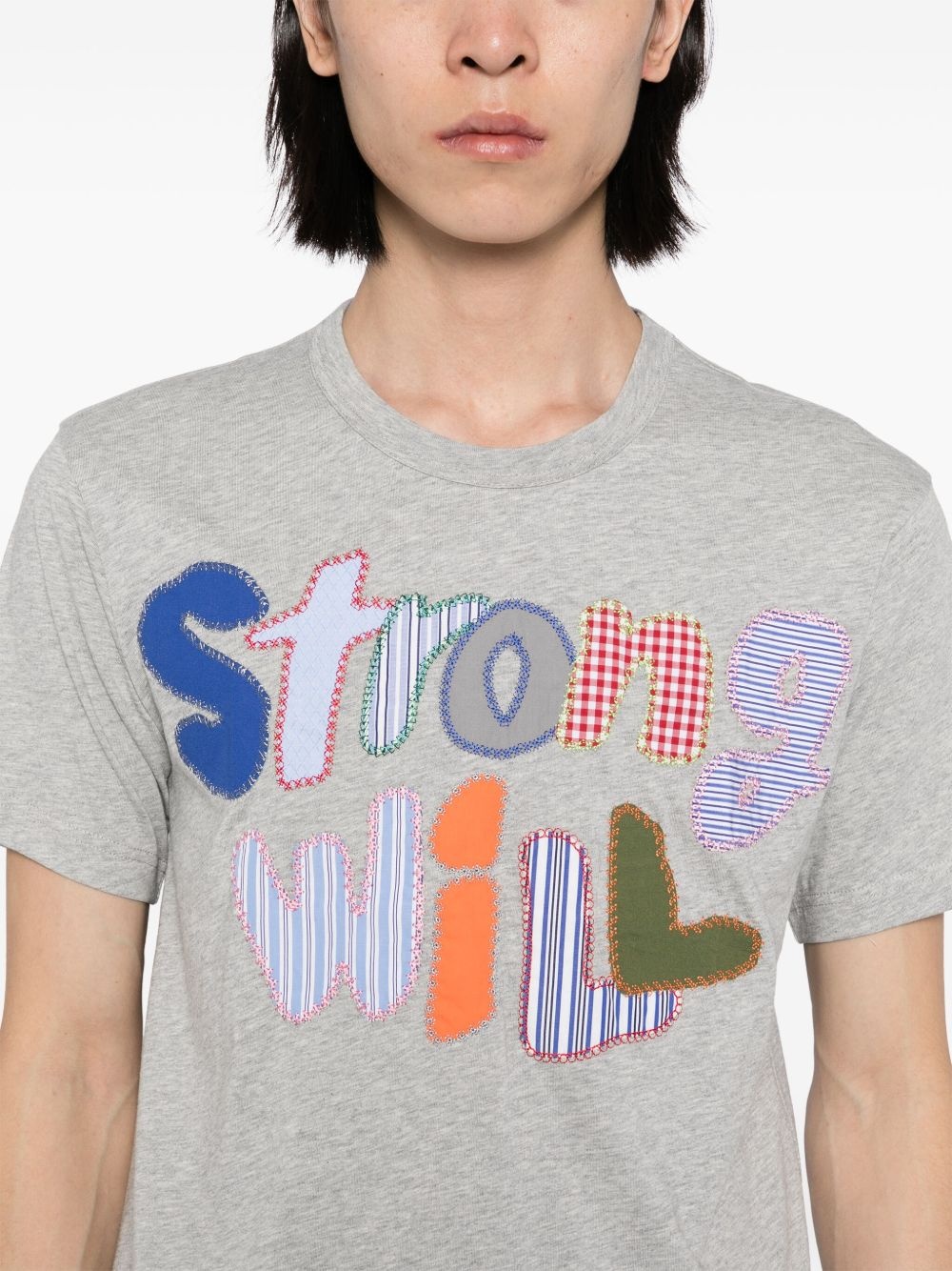 embroidered-strong will T-shirt - 4