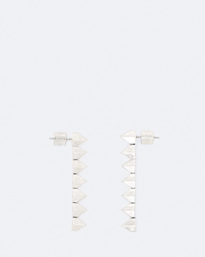 SPIKE METAL BEAD LONG EARRINGS - 1