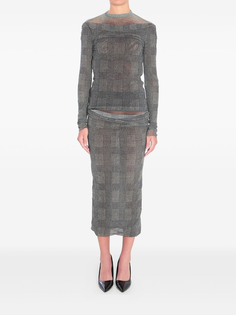 checked mesh top - 2