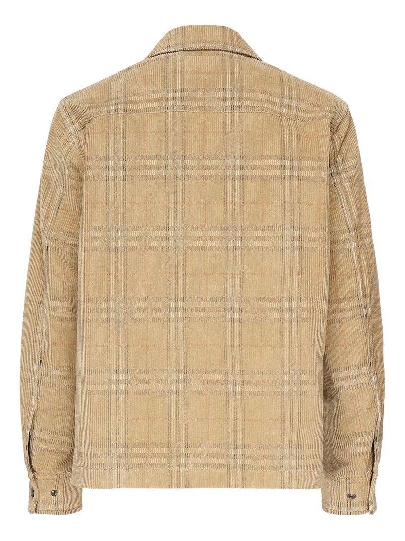 Burberry checked corduroy overshirt outlook