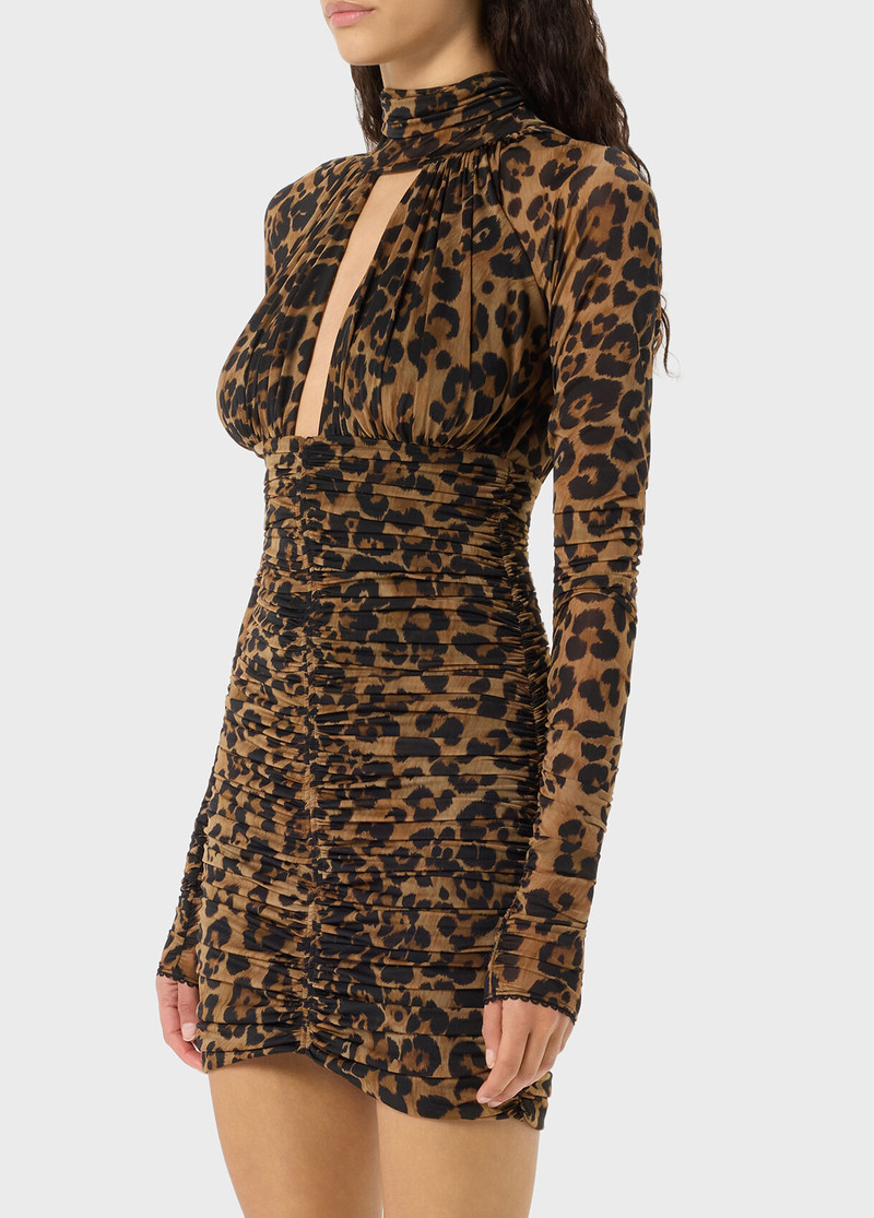 ANIMALIER PRINT JERSEY DRESS WITH CUT-OUT 4