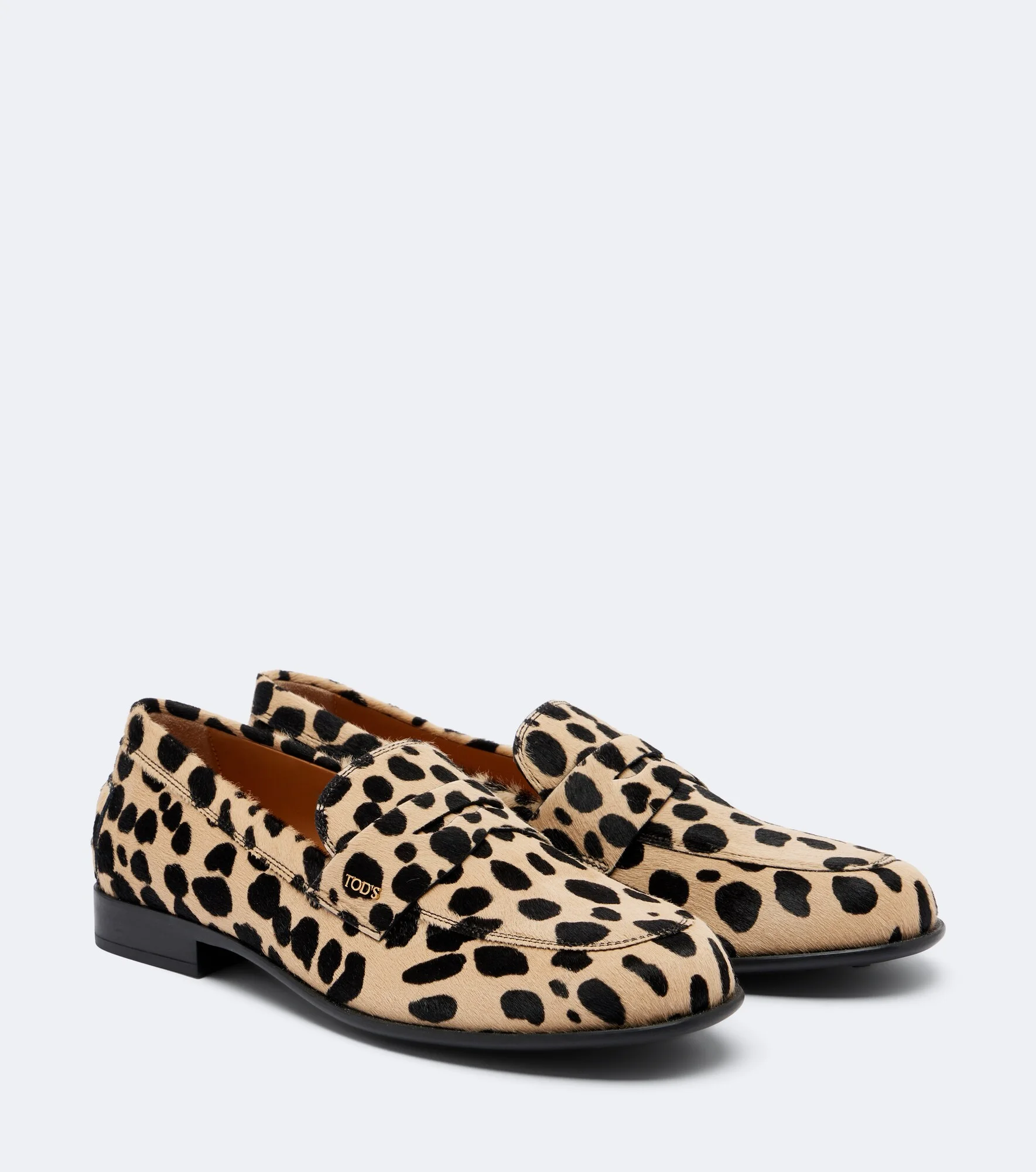 Gommino leopard print calf hair driving shoes - 1