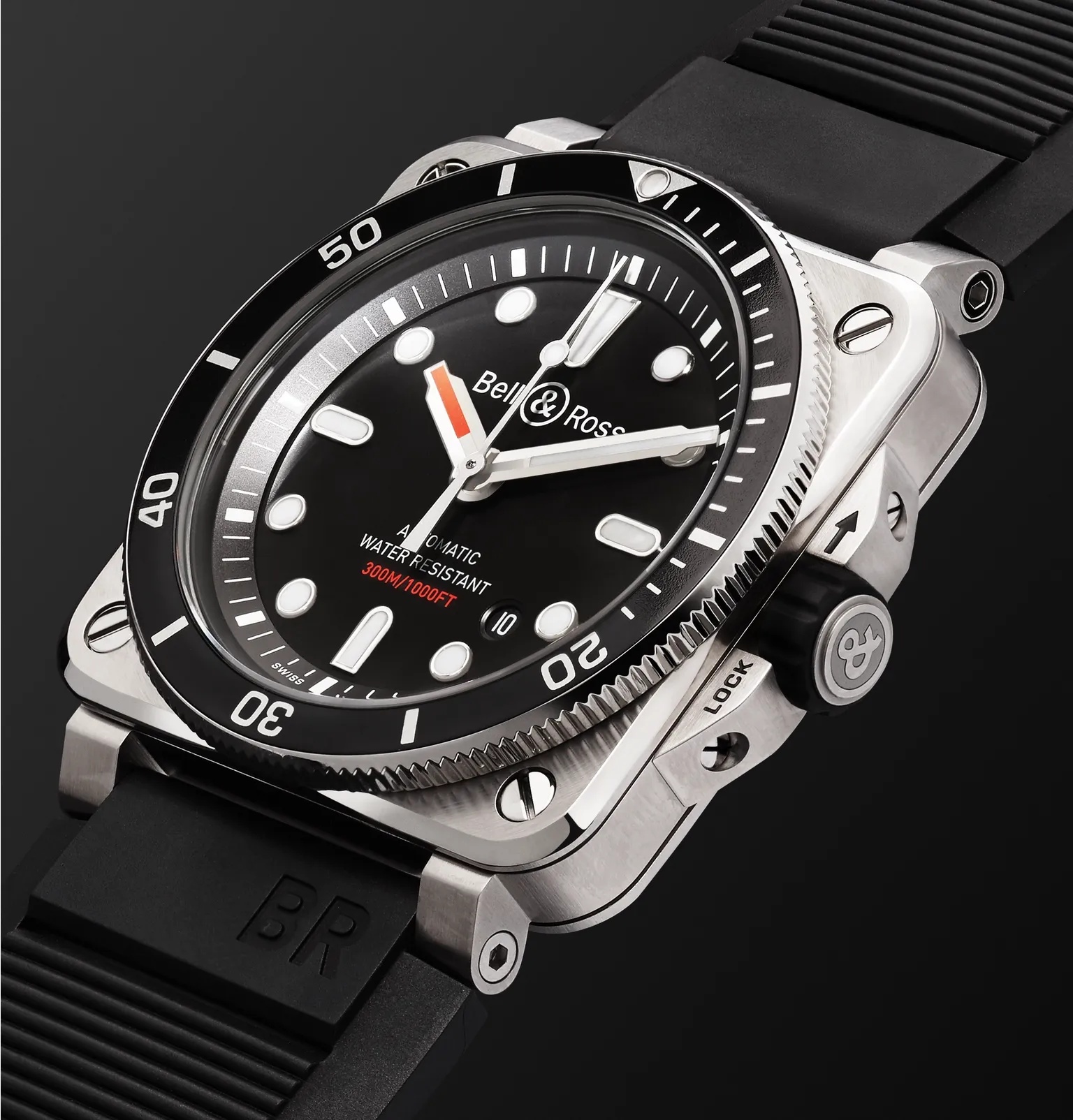 Diver Type Automatic 42mm Stainless Steel and Rubber Watch, Ref. No. BR0392-­‐D-­‐BL-­‐ST/SRB - 4