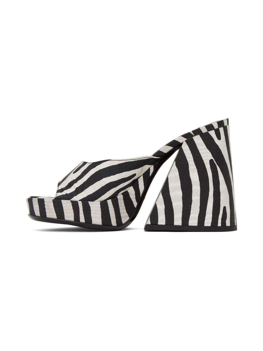 Black & White Slice Heeled Sandals - 3