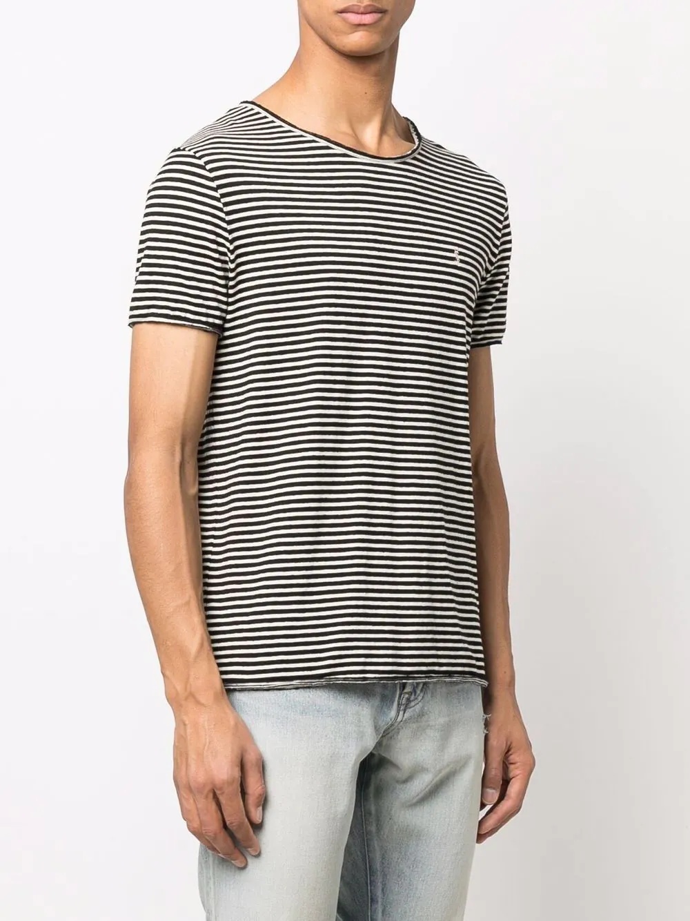 logo-embroidered striped T-shirt - 3