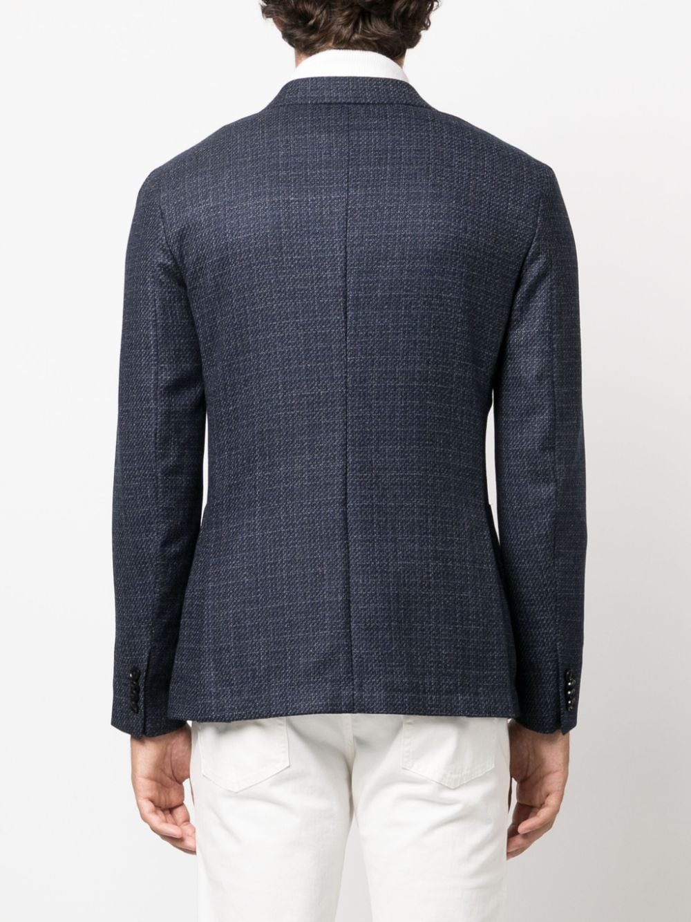 single-breasted tweed blazer - 4