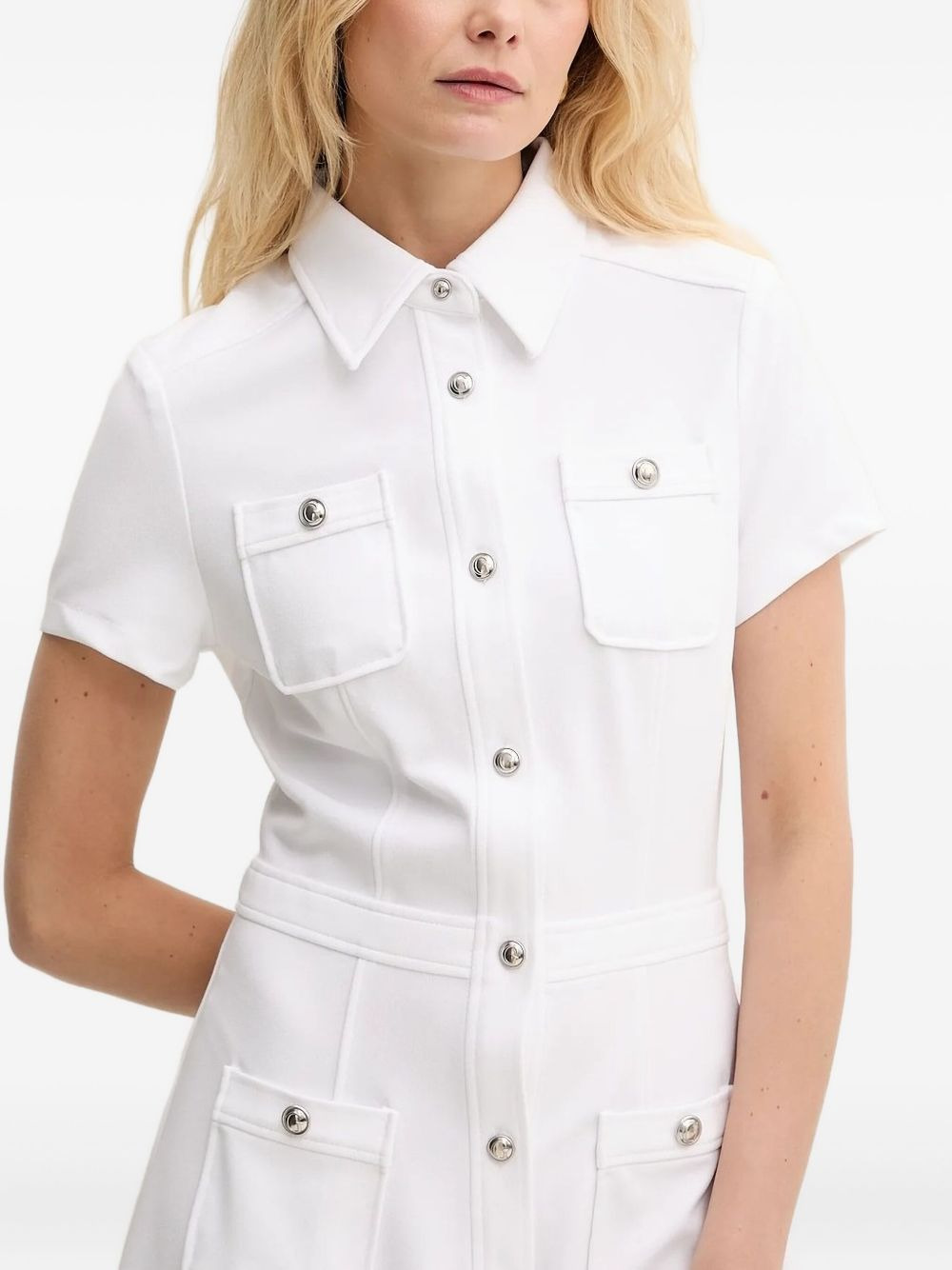 button-fastening mini dress - 4