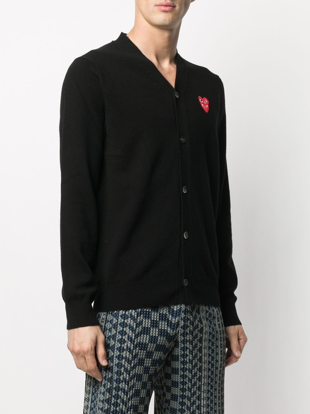 heart logo button-down cardigan - 3