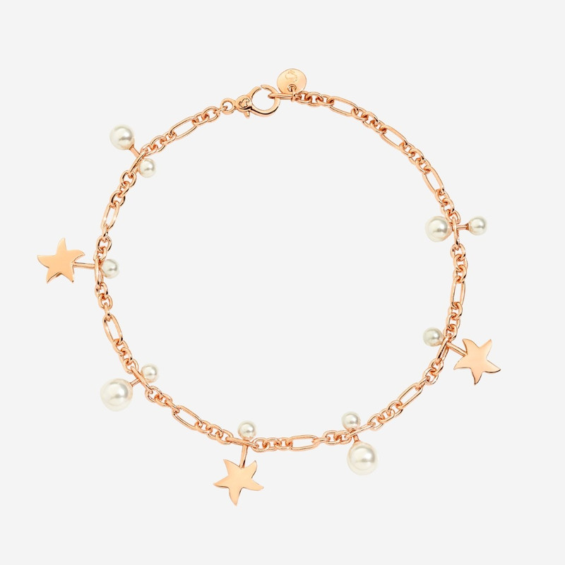 Rose Gold & Crystal Bead Star Bracelet 1