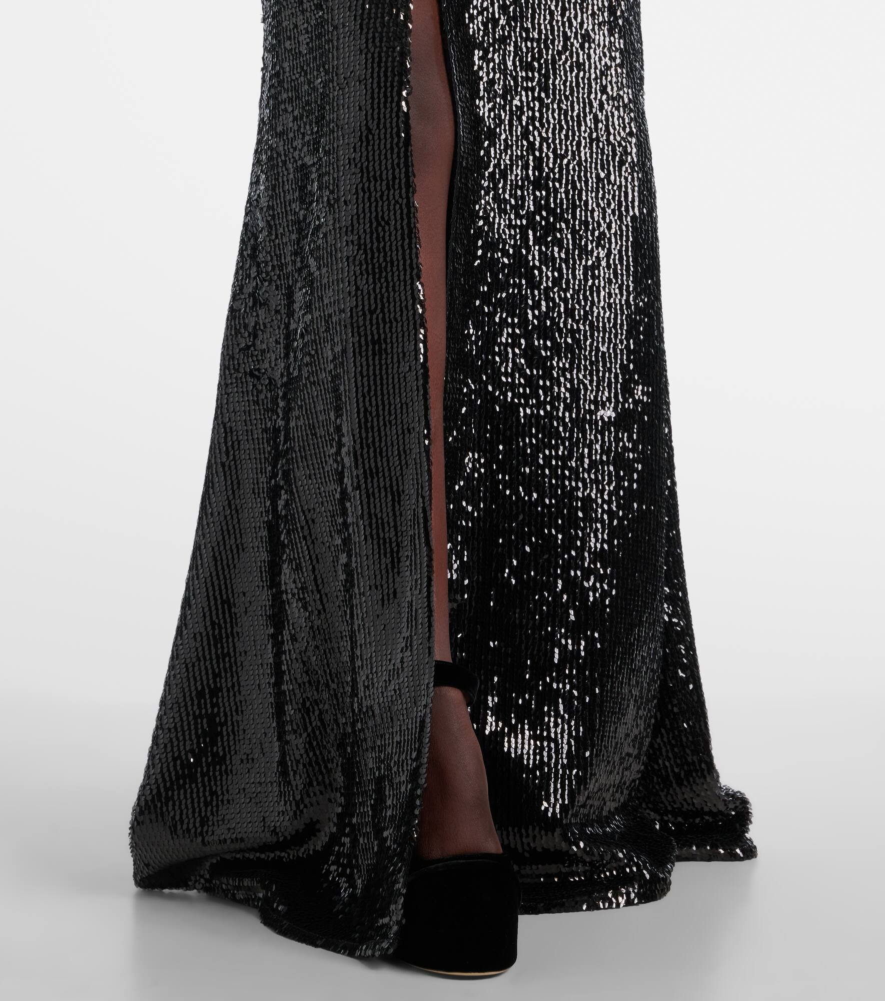Sequined strapless silk-blend gown - 5