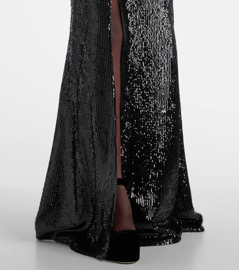 Sequined strapless silk-blend gown 5