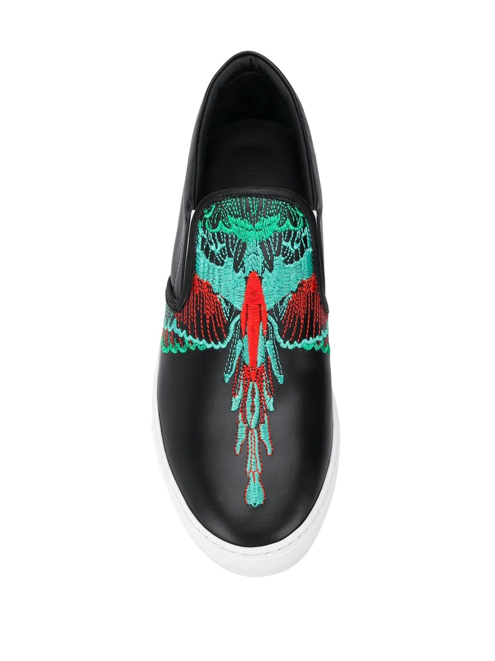 embroidered wings slip-on sneakers - 4