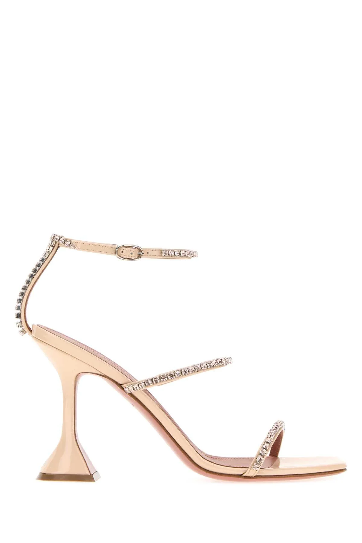 Amina Muaddi Women Skin Pink Leather Gilda Sandals - 1
