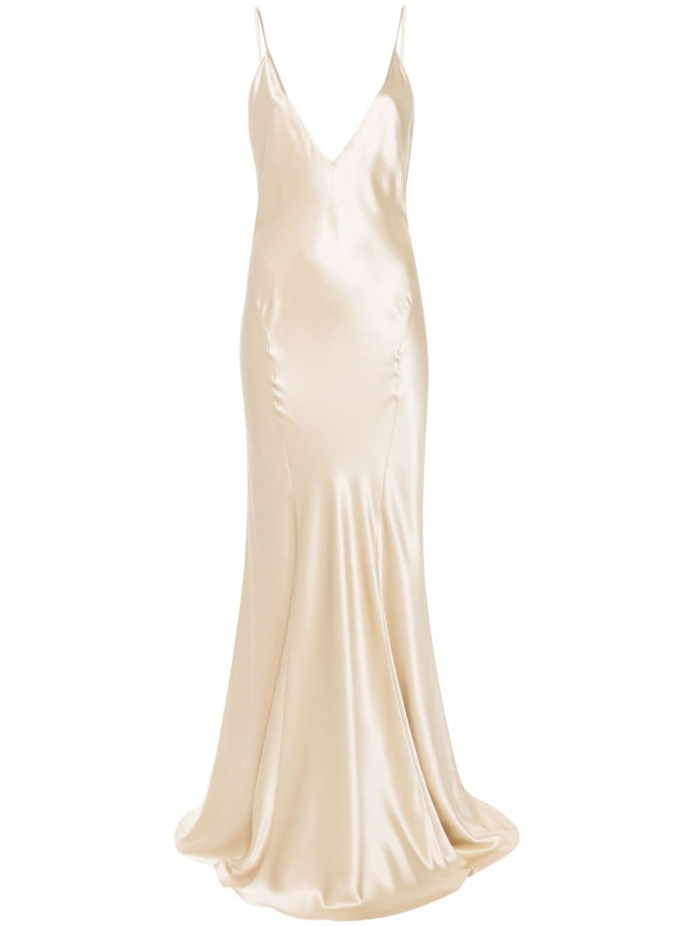 silk V-neck maxi dress - 1
