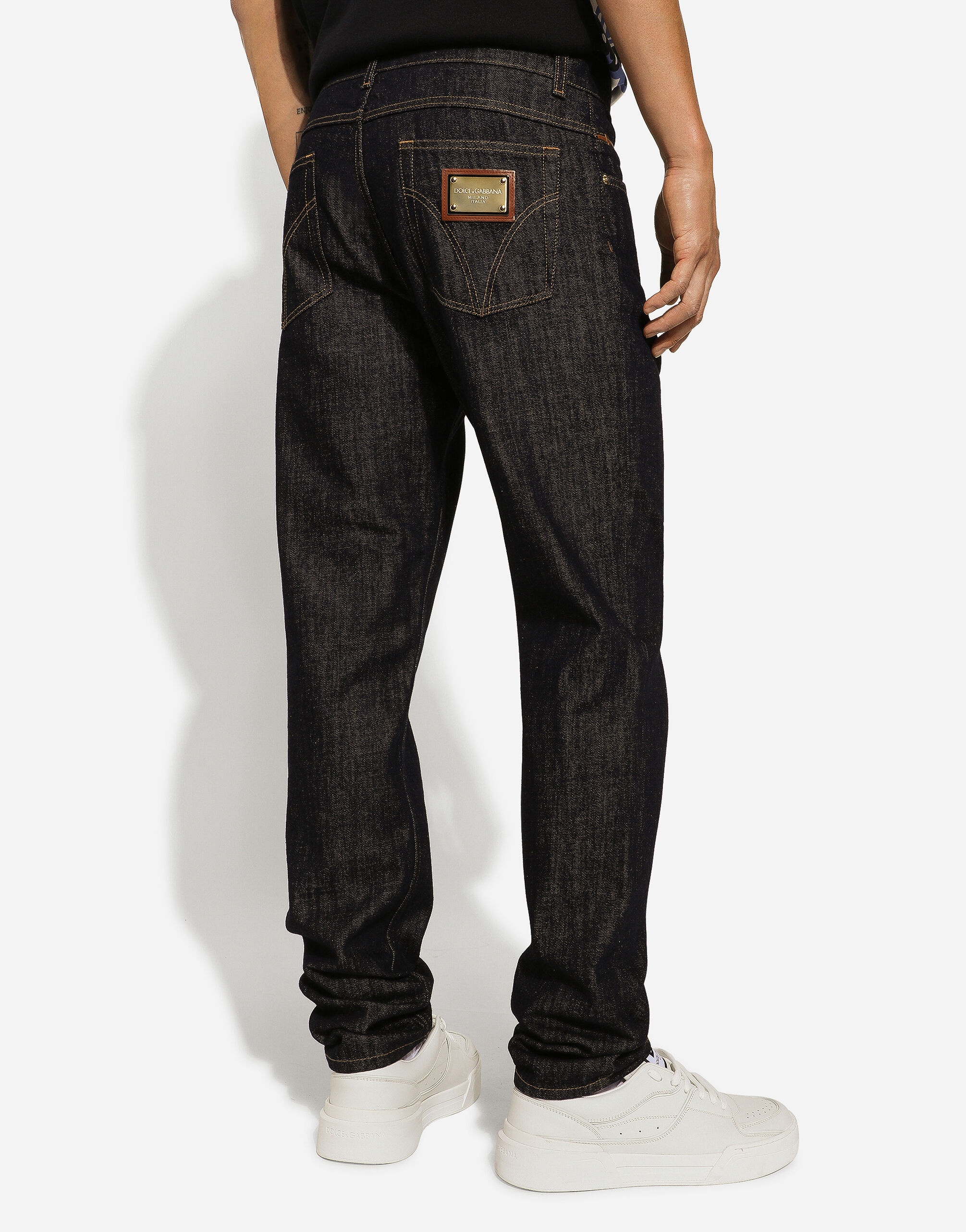 Regular-fit blue denim jeans - 4