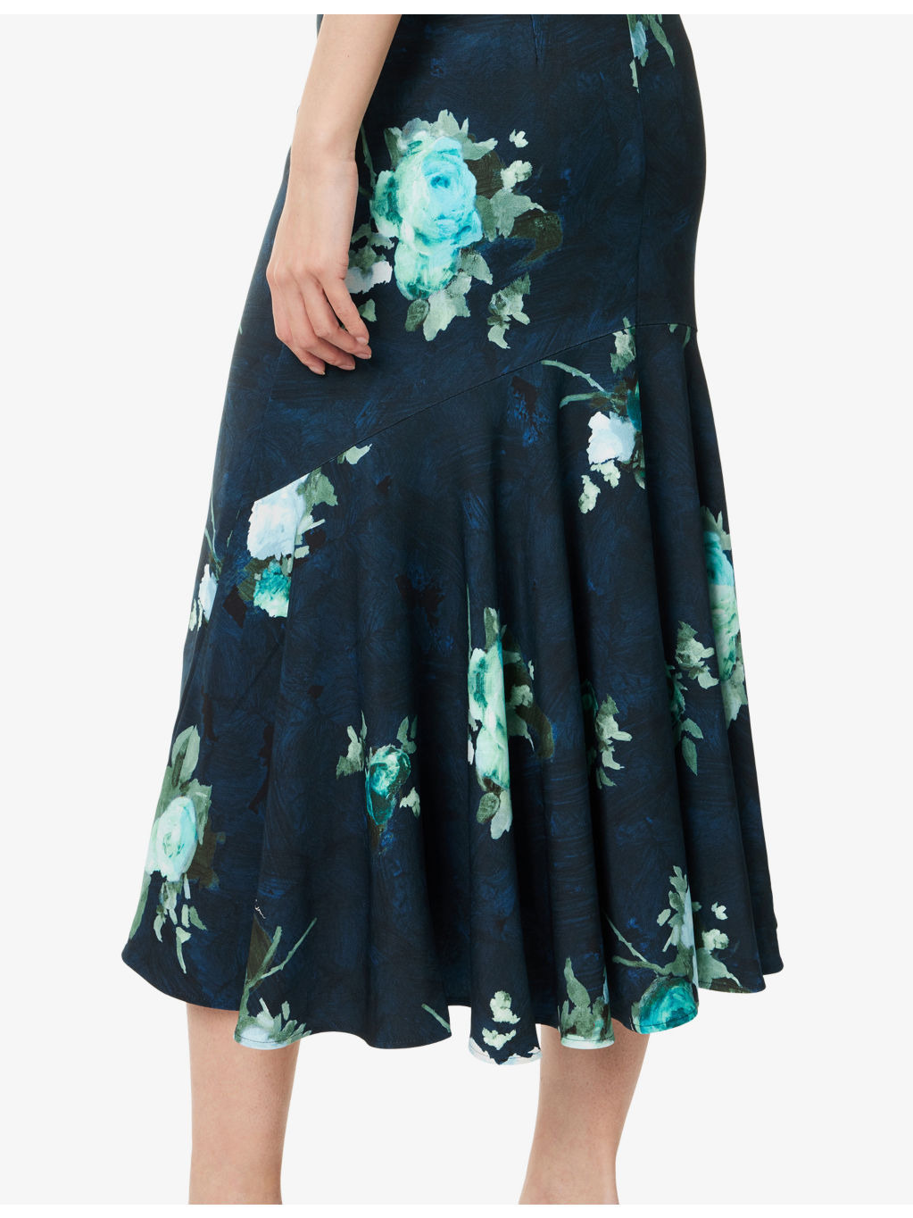 Floral-Print Fluted Woven Midi Skirt - 5