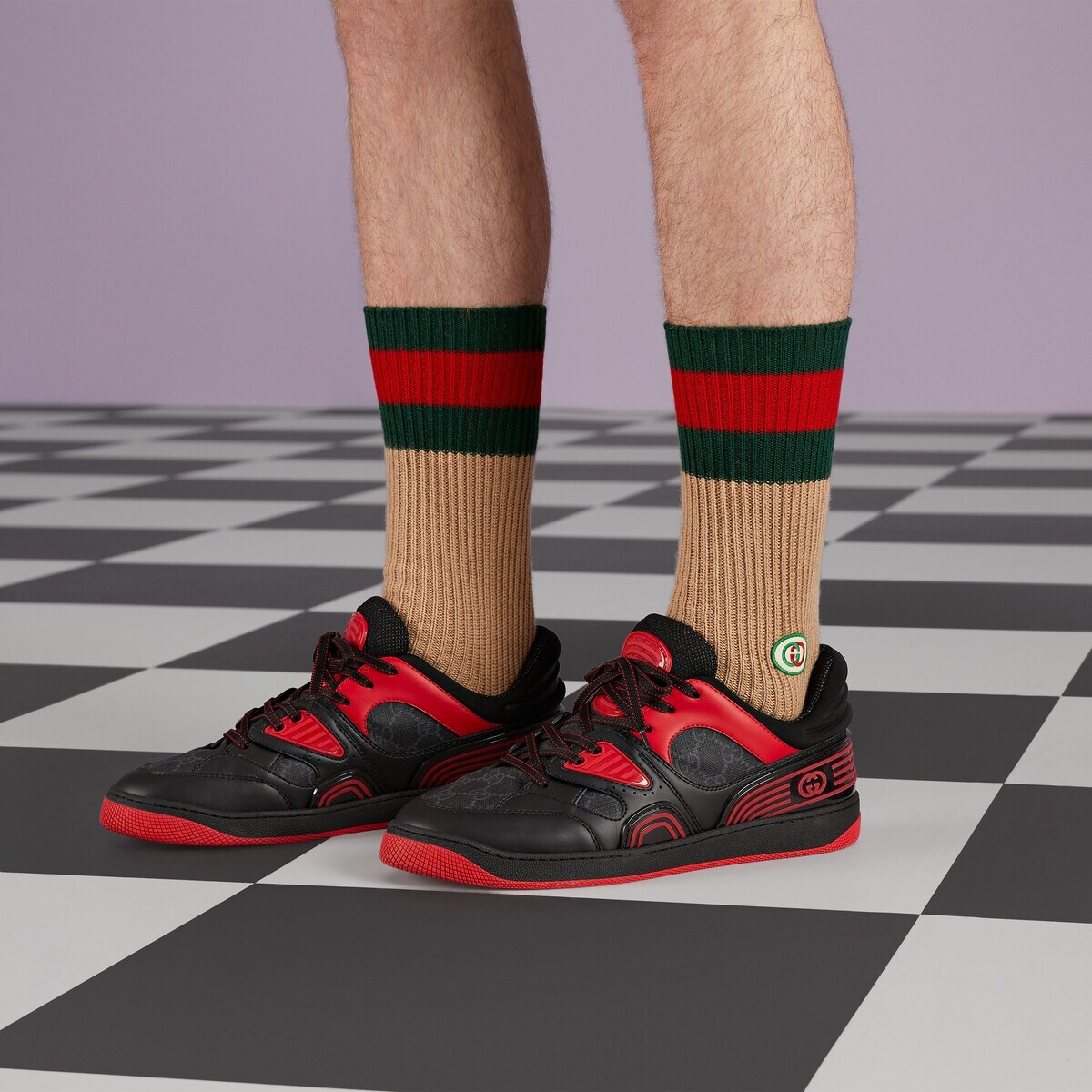 Wool socks with Interlocking G patch - 3