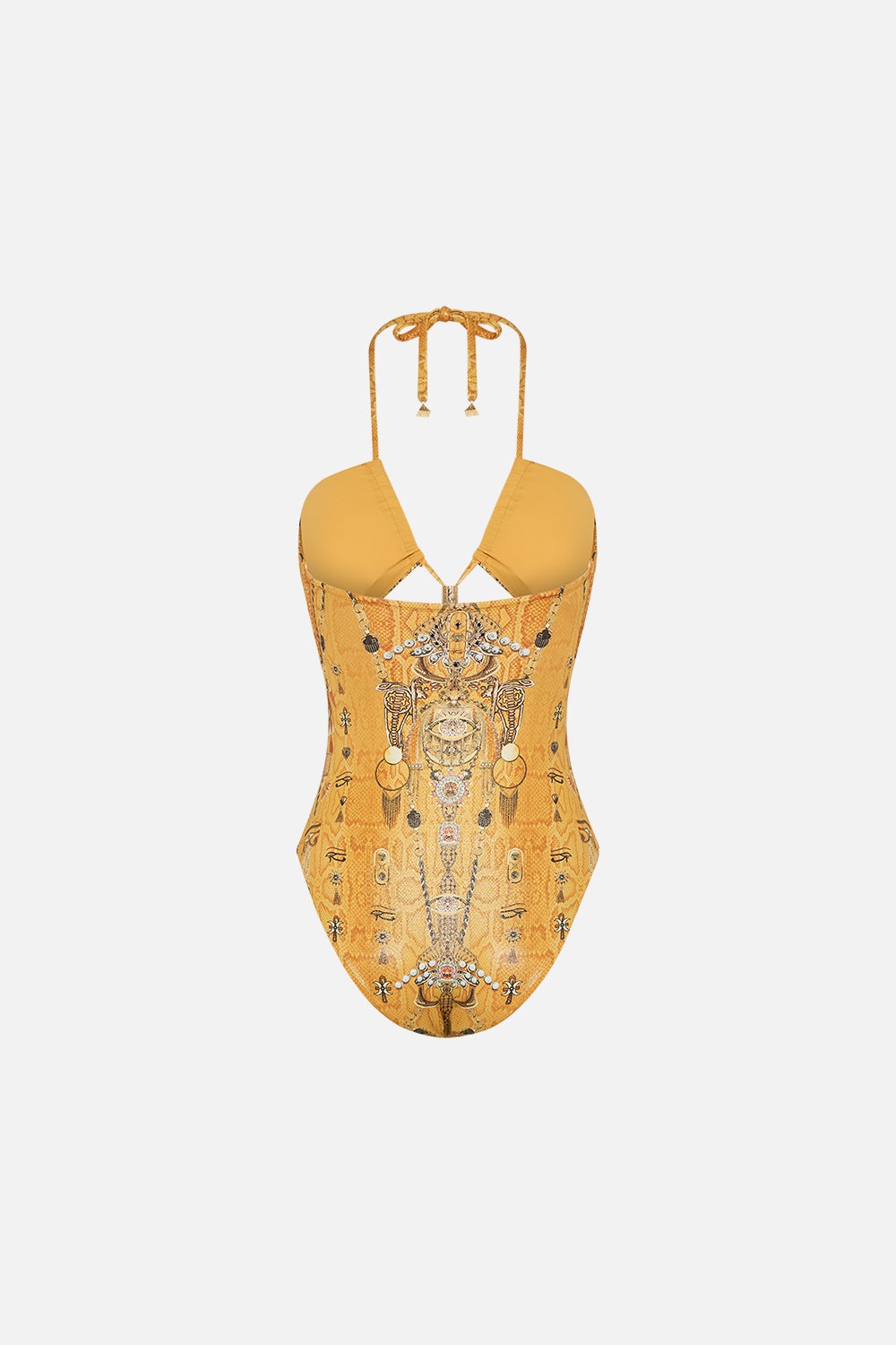 CUT OUT HALTER ONE PIECE WITH TRIM - 6