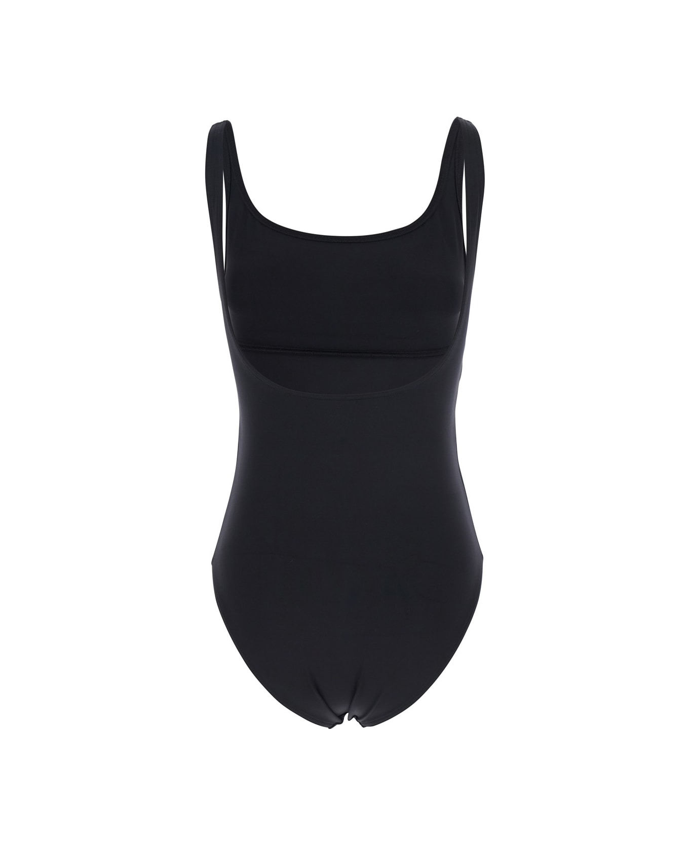 'asia' Black One-piece Swimsuit With Back Neckline In Tech Fabric Woman - 1