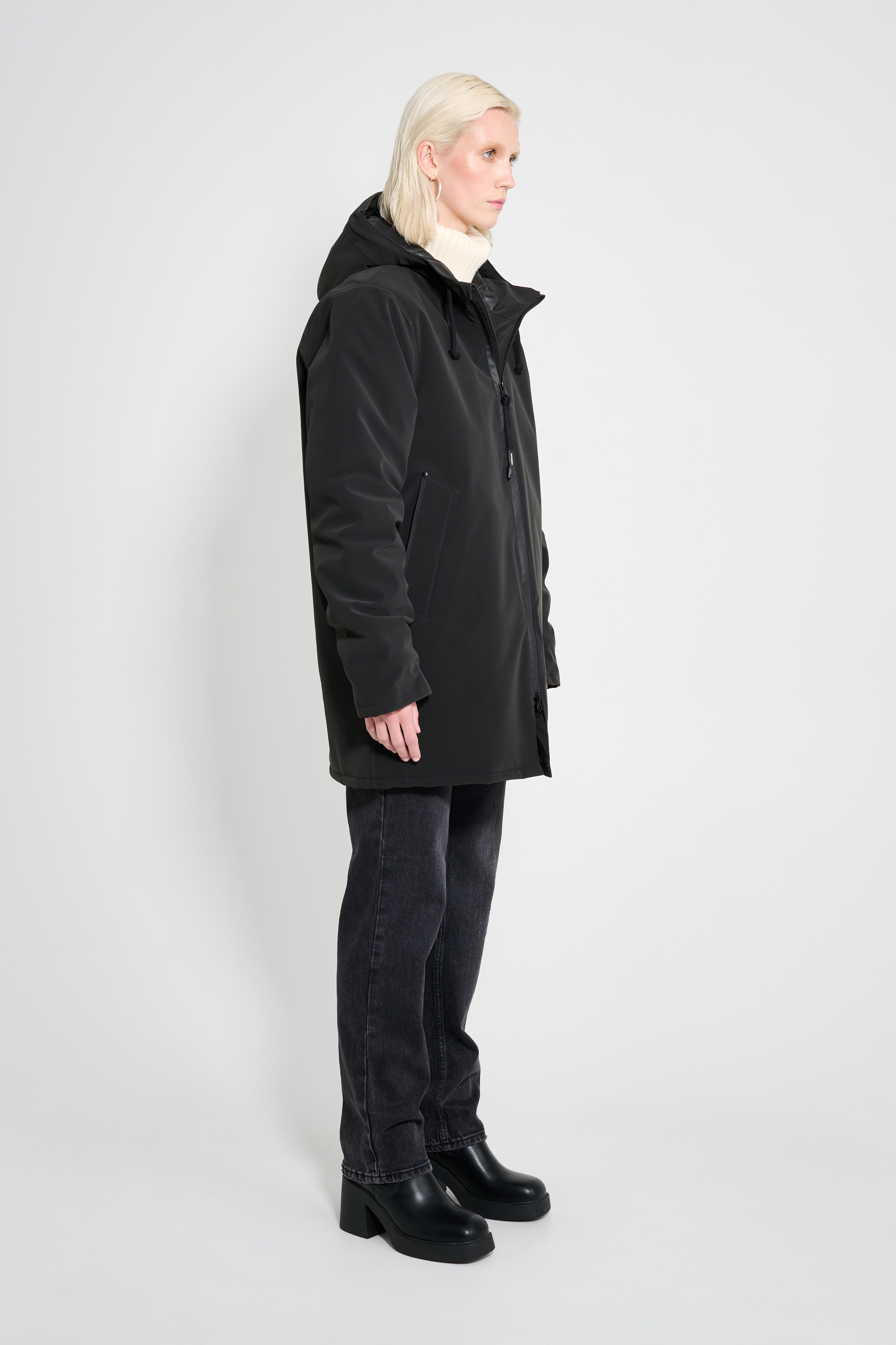 Stockholm Matte Winter Coat Black - 3
