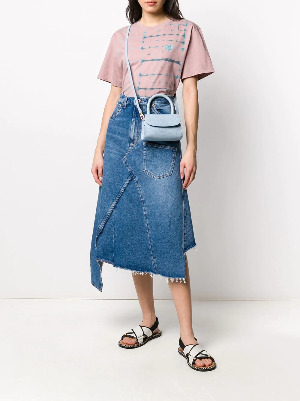 deconstructed denim midi skirt - 2