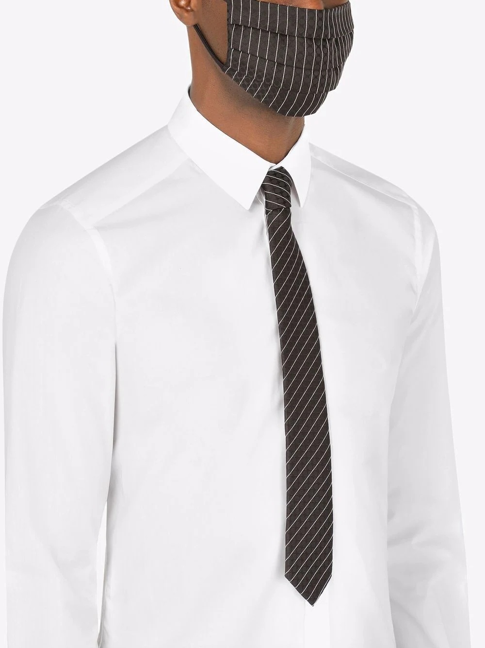 pinstripe face mask and tie set - 5