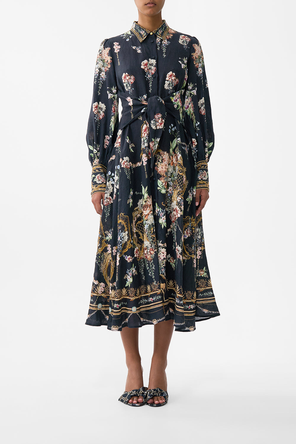 WAIST TIE SHIRT DRESS - 2