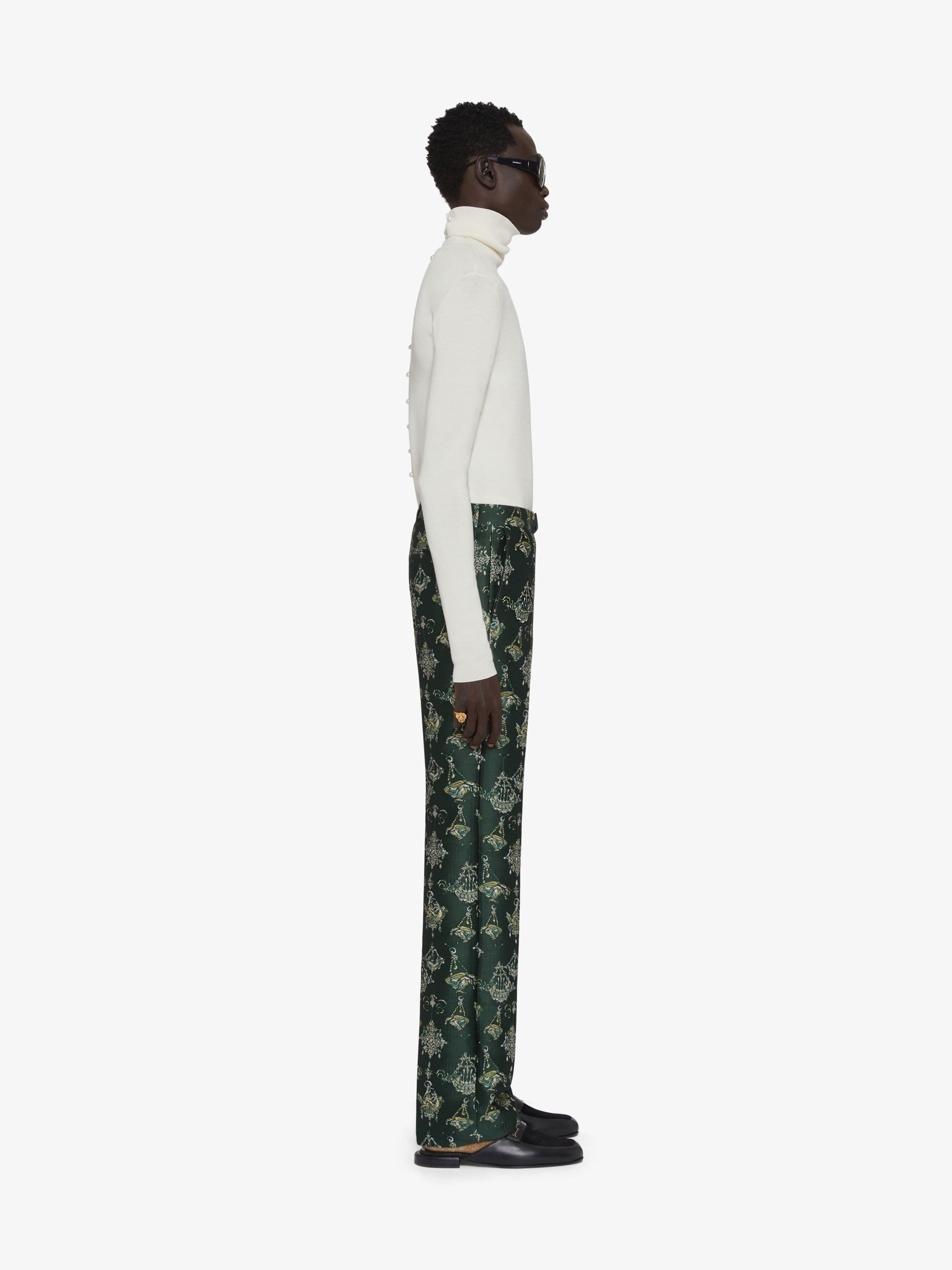 SLIM FIT TAILORED PANTS IN CHANDELIER JACQUARD - 3