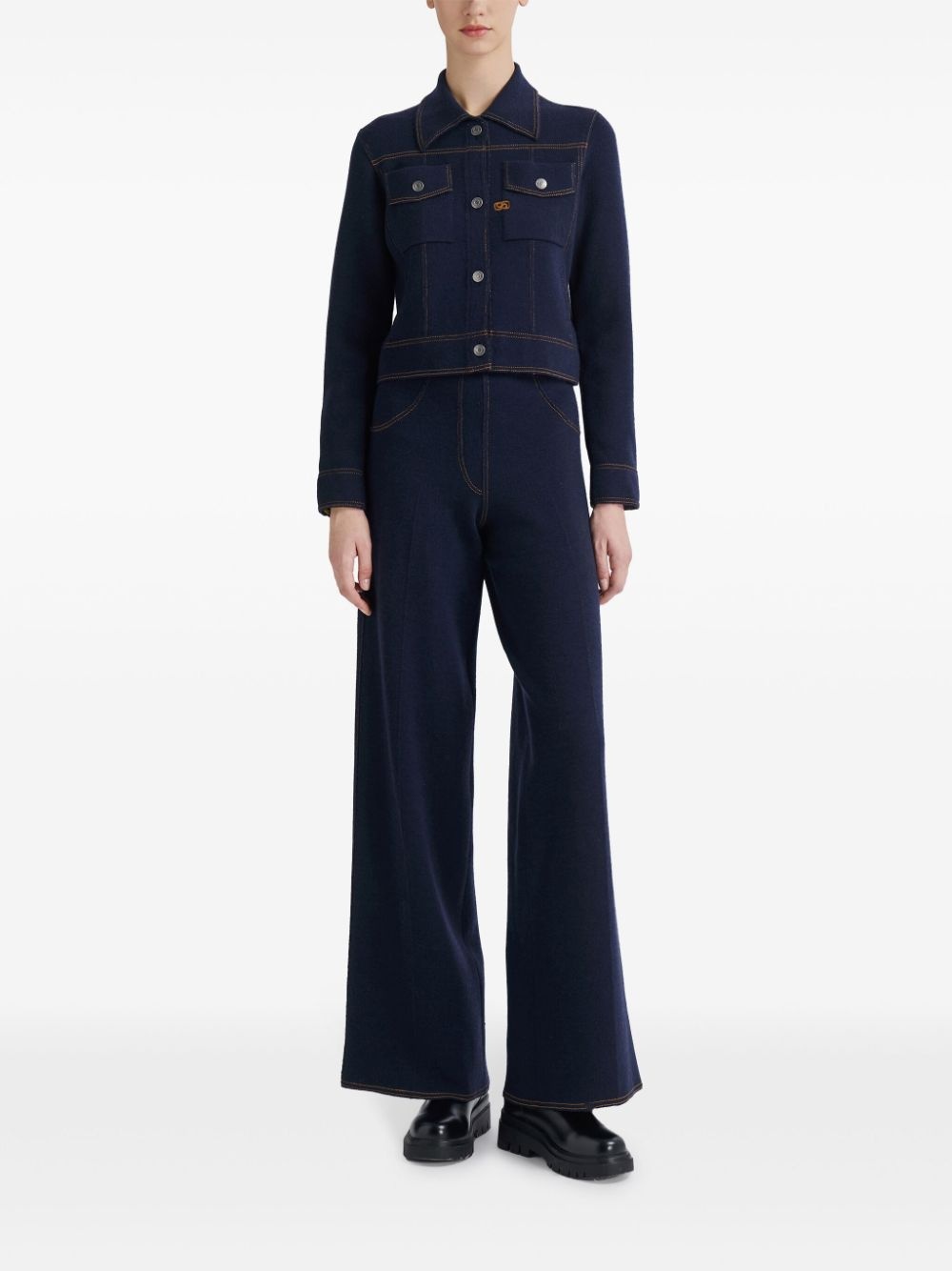 Opulent knitted flared trousers - 2