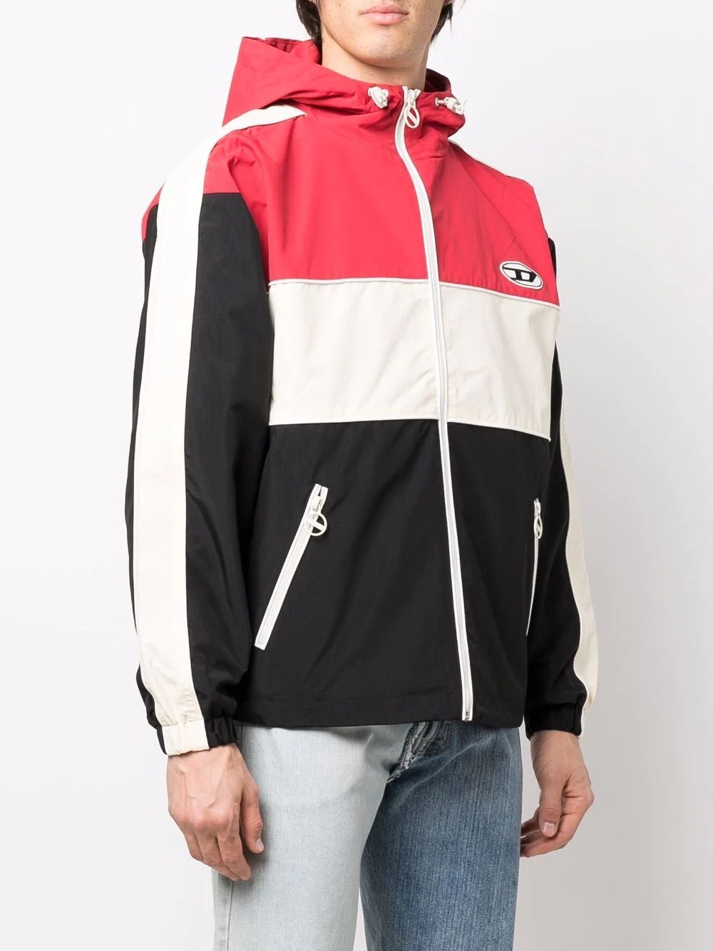 colour-block logo bomber jacket - 3