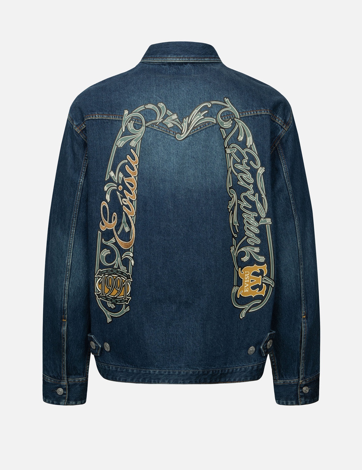 Sheridan Daicock Print and Seagull Embroidery Regular Fit Denim Shirt Jacket - 2